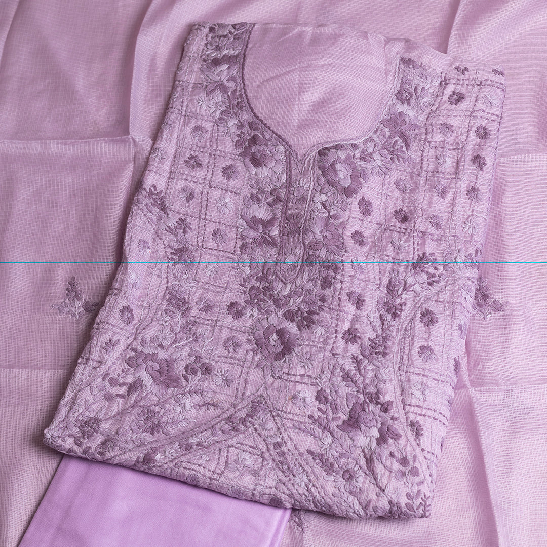 Lavender Mist Hand-Embroidered Suit Set