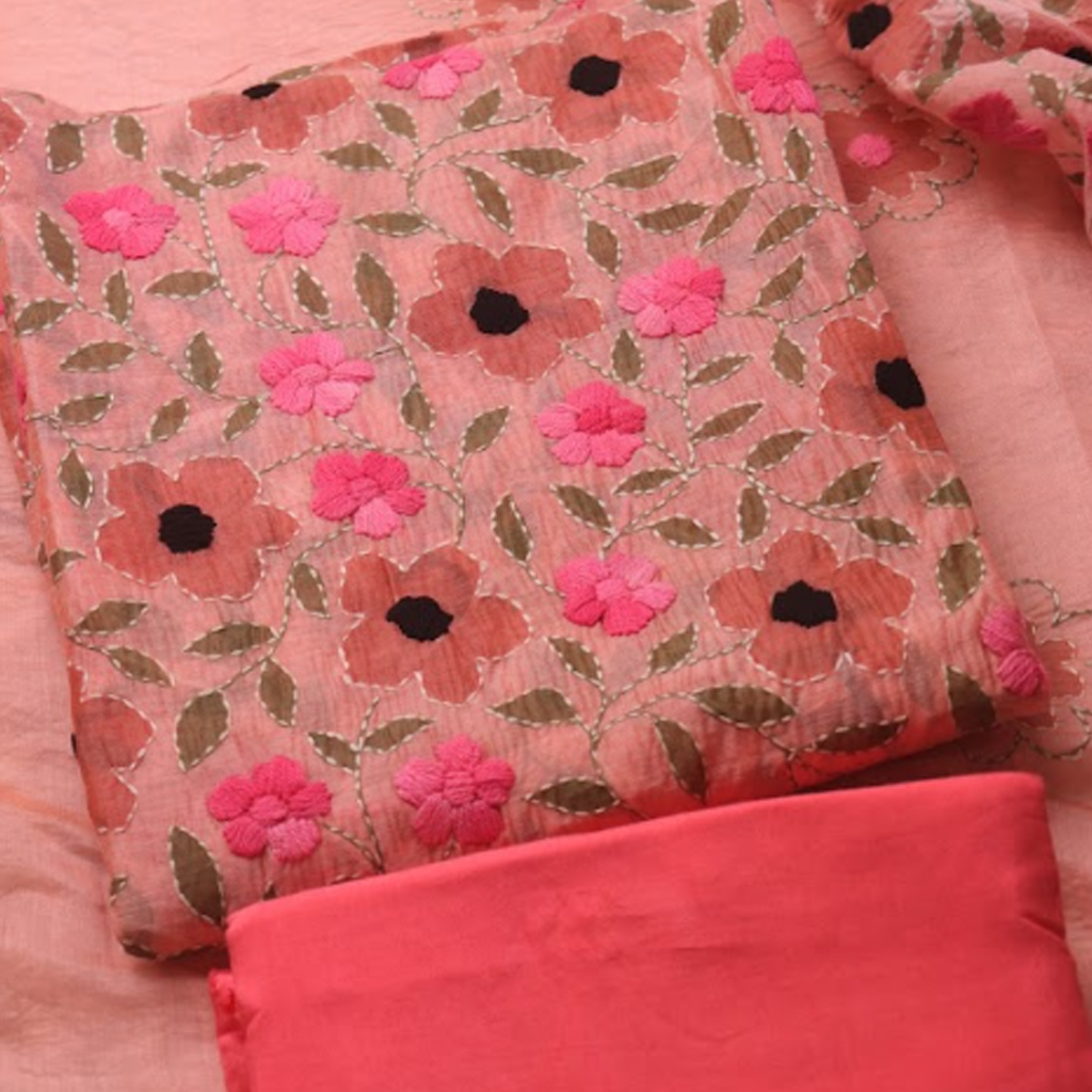 Sunset Peach Floral Jaal