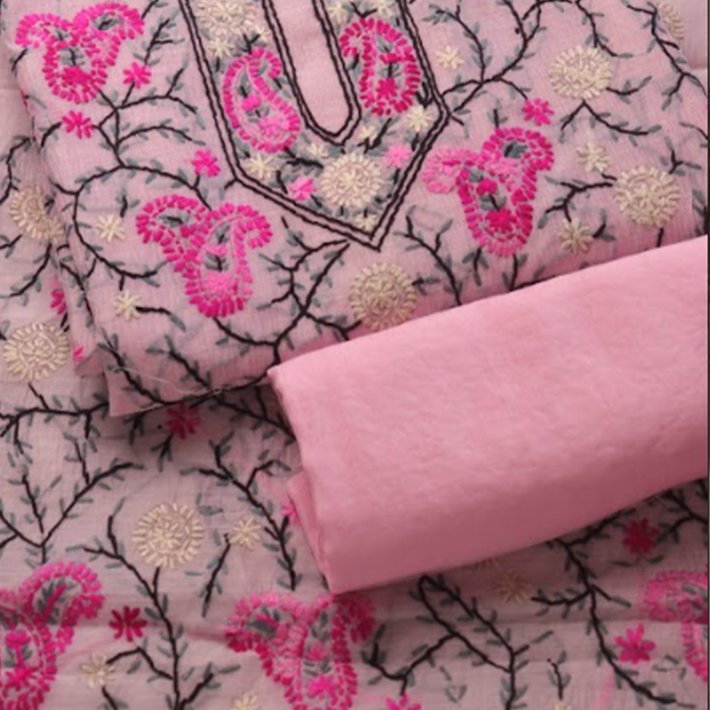 Pink Chikankari Paisley