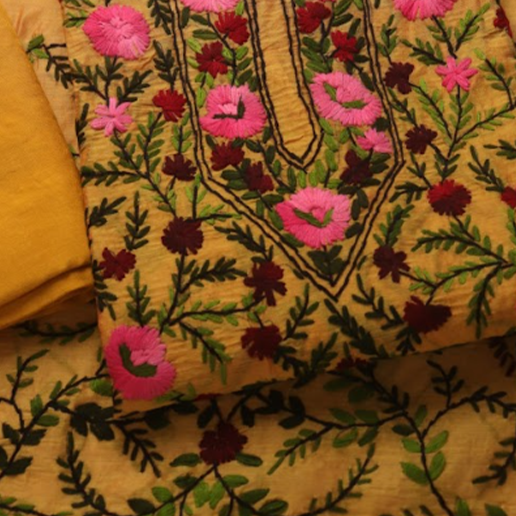 Mustard Floral Phulkari Grace