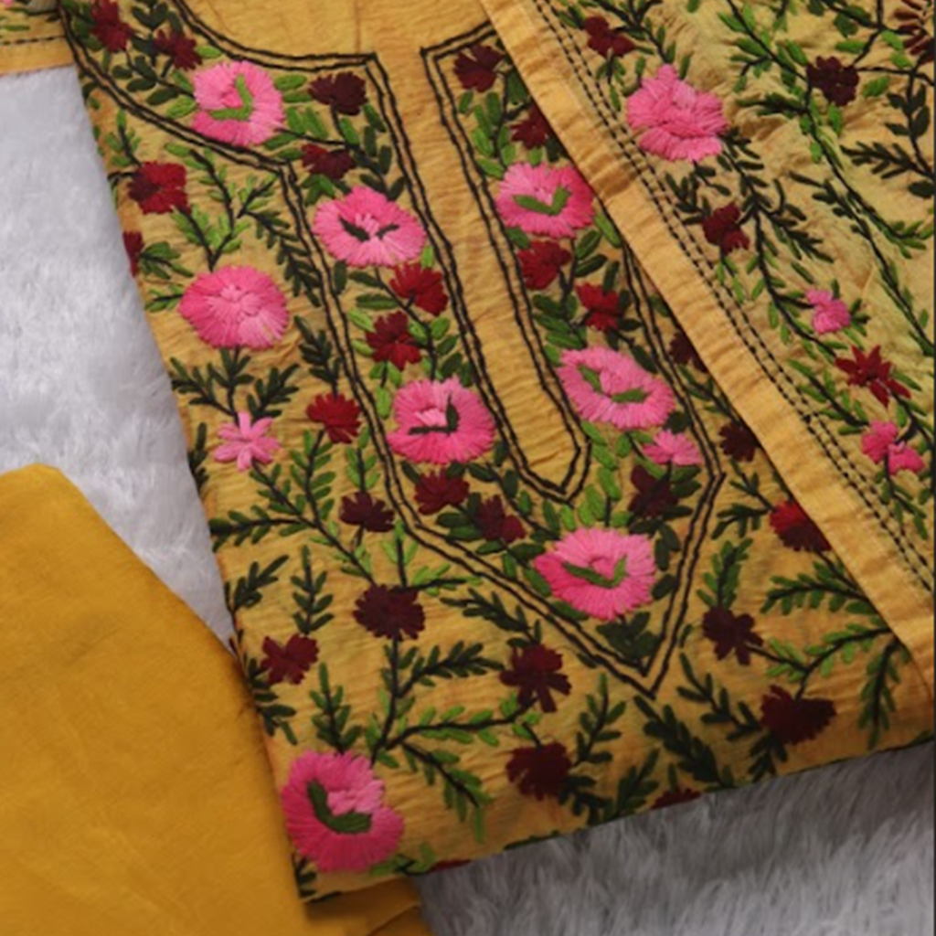 Mustard Floral Phulkari Grace