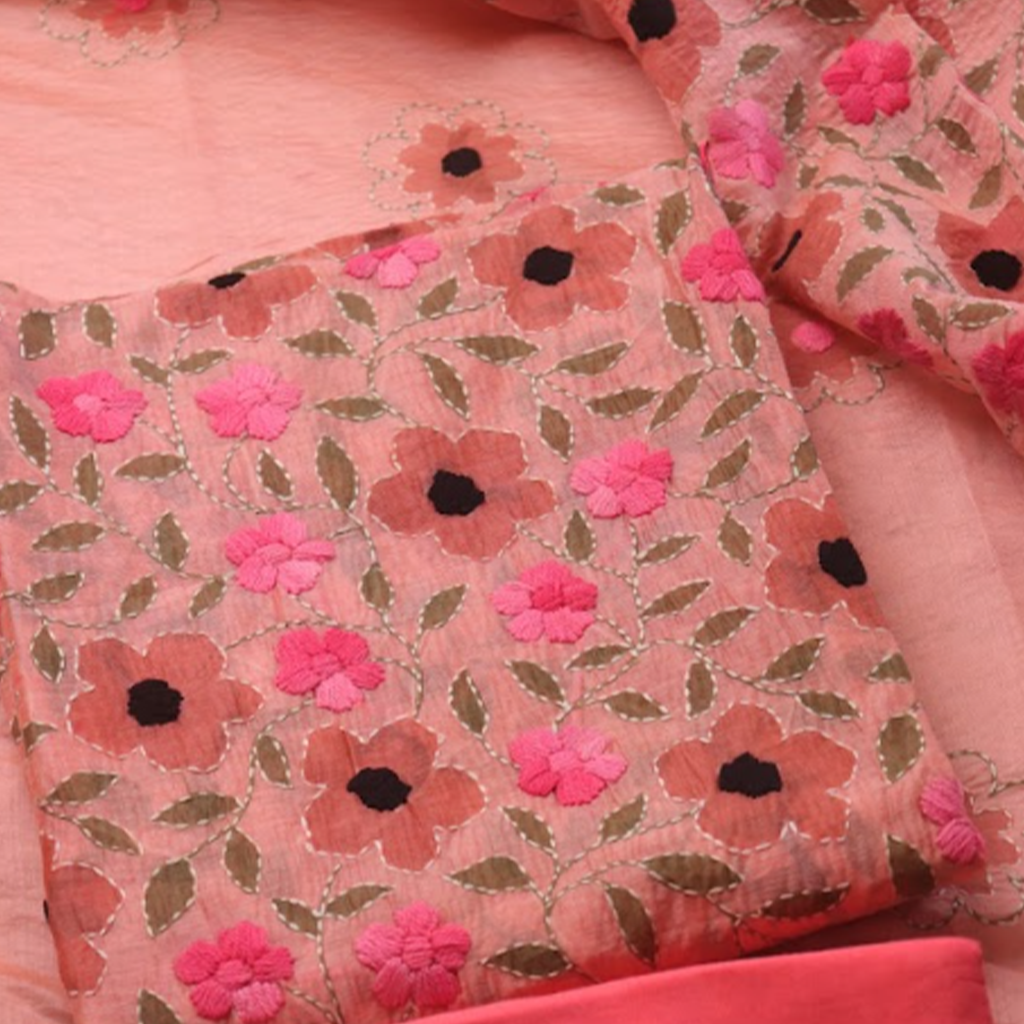 Sunset Peach Floral Jaal