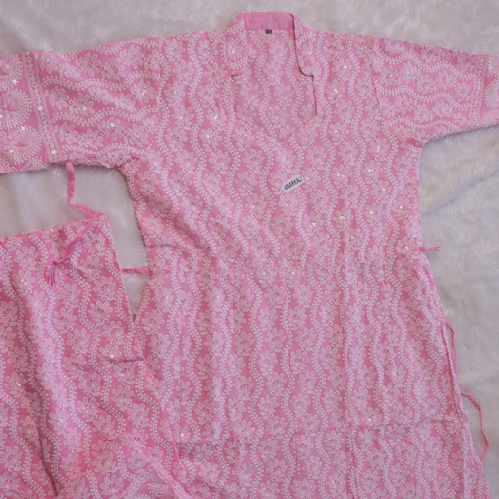 Rose Blush Chikankari Anarkali