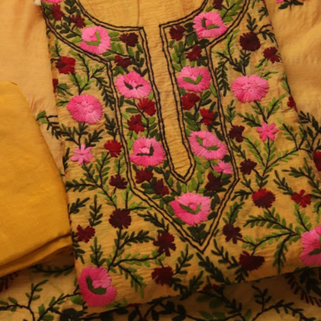 Mustard Floral Phulkari Grace