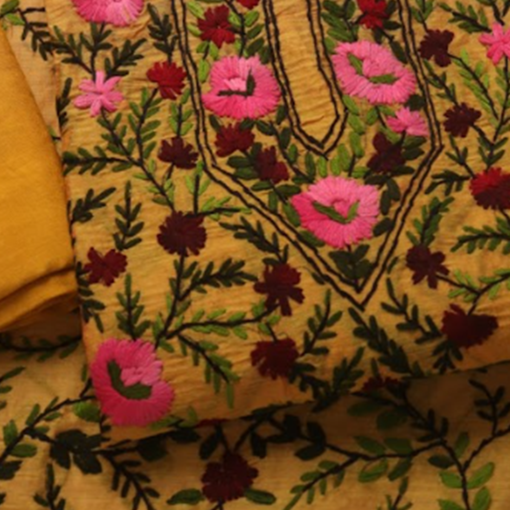 Mustard Floral Phulkari Grace