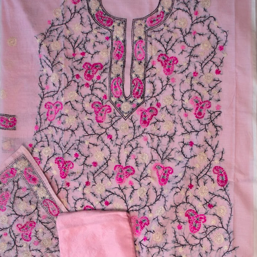 Pink Chikankari Paisley