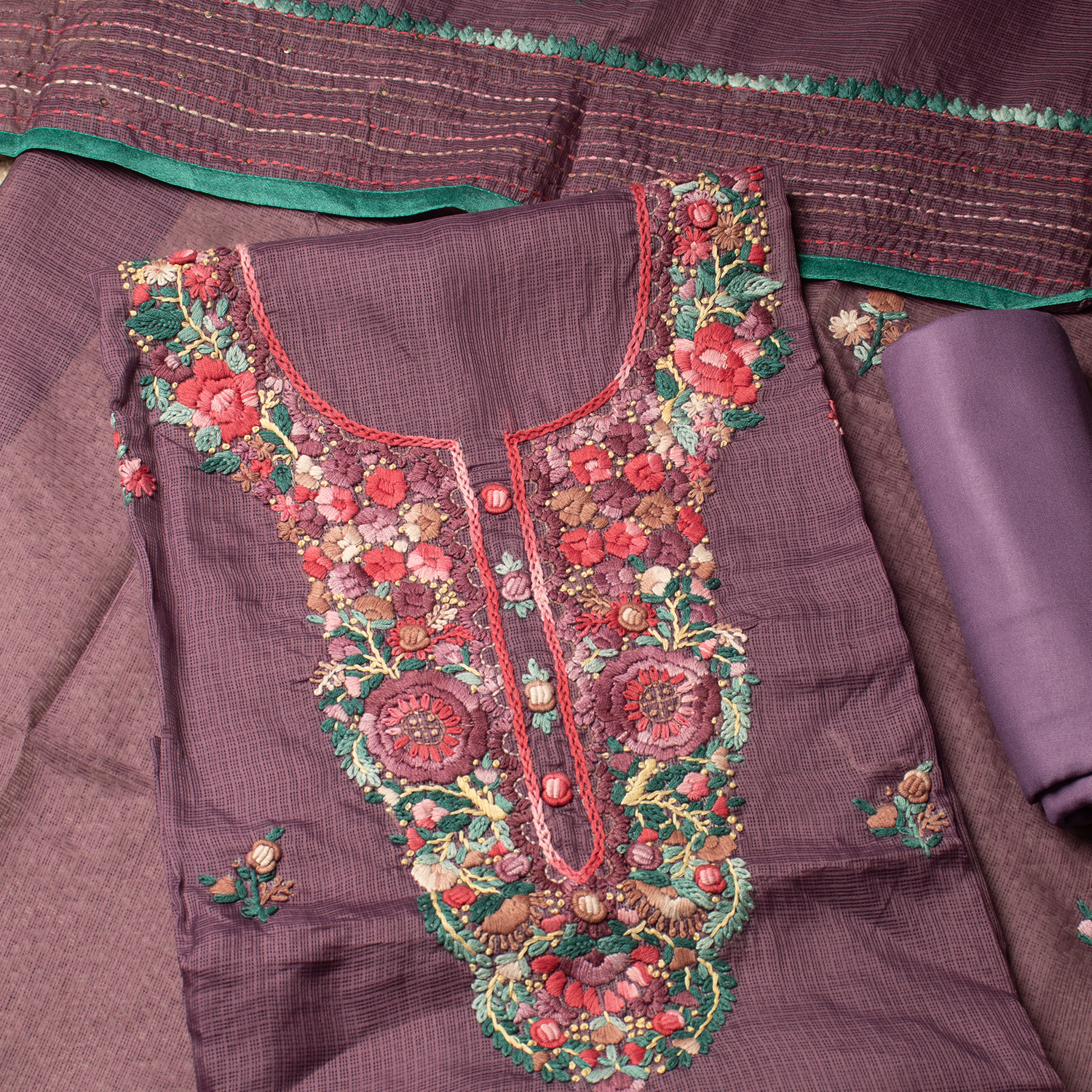 Maroon & Plum unstitched suit