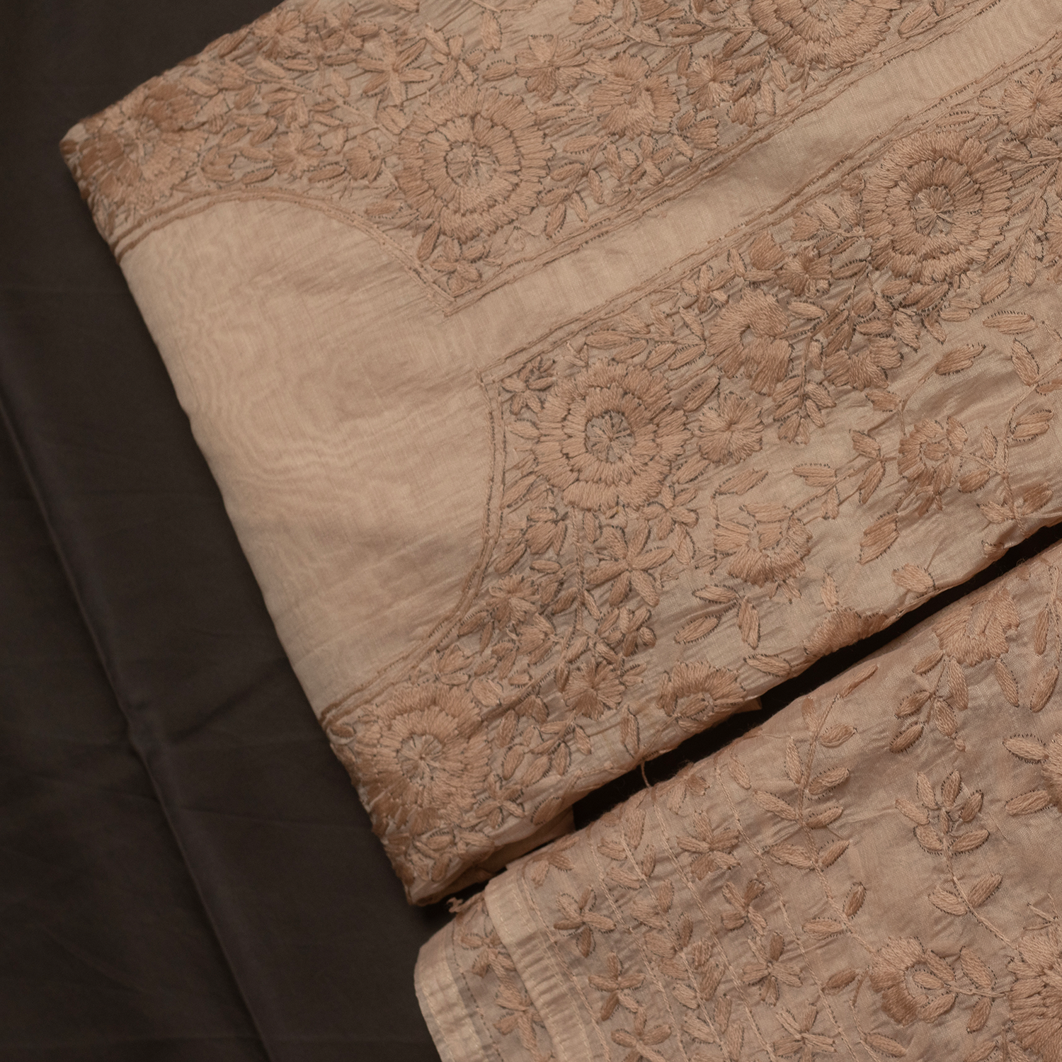 'Badami' Tone-on-Tone Embroidered unstitched Suit