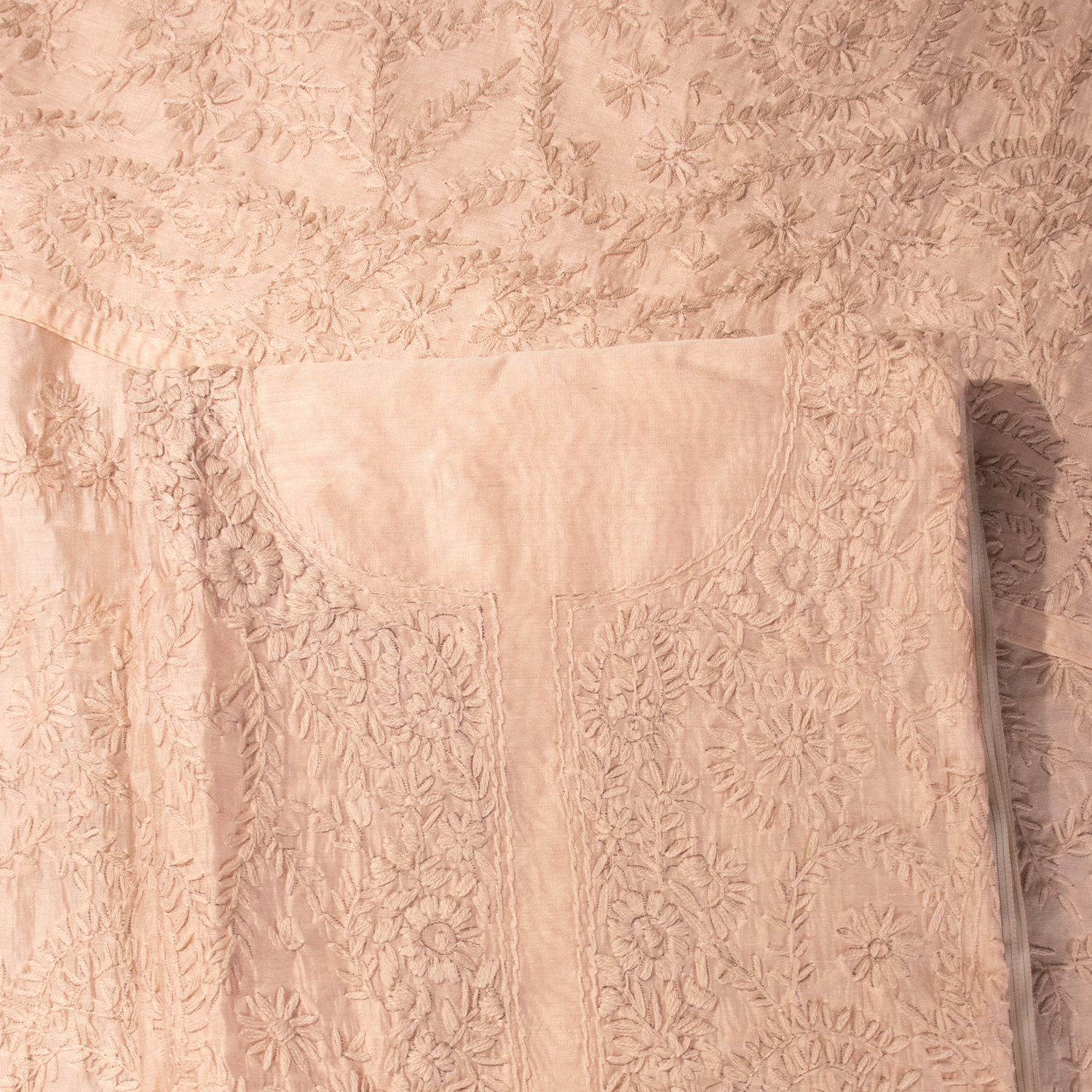 self coloured beige unstitched suit