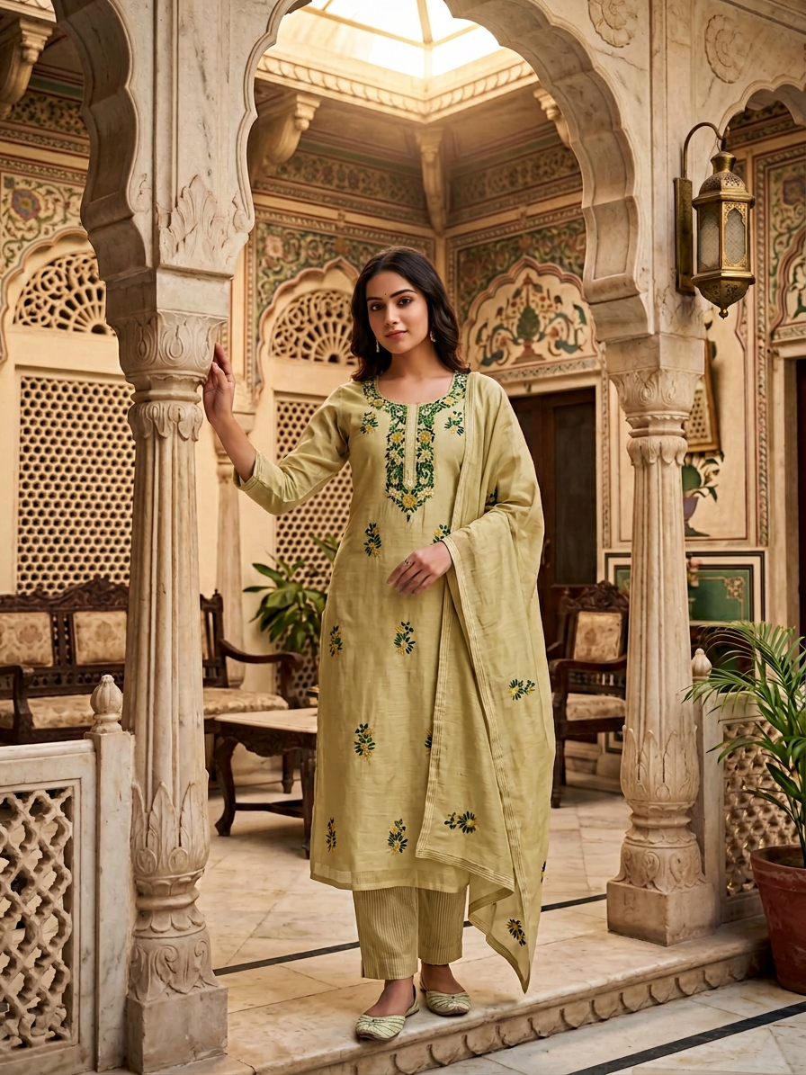 The Harit Blossom Heritage Suit Set