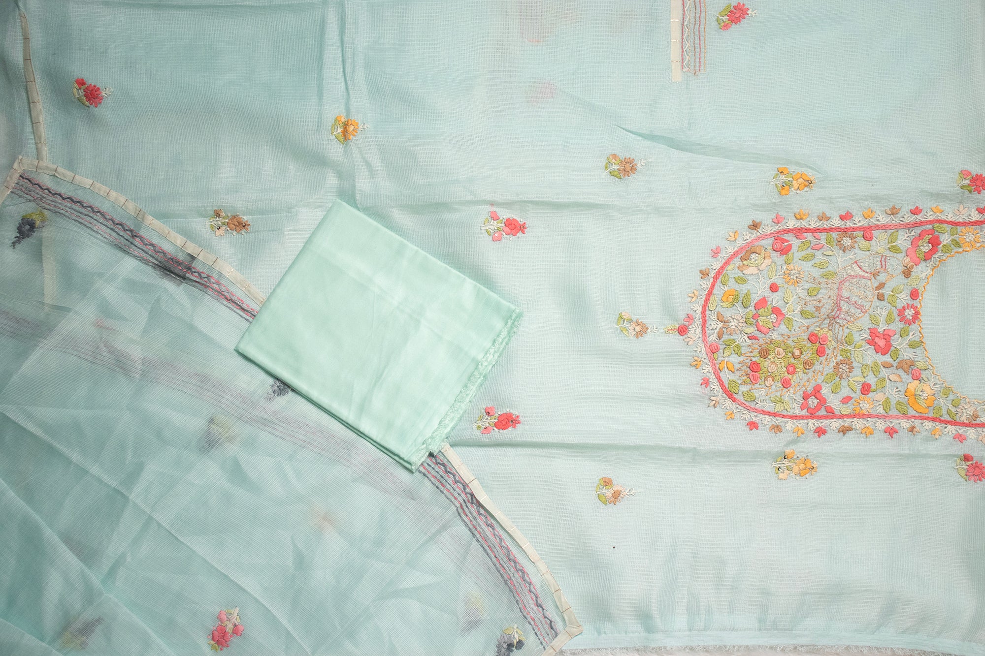 Baby Blue Petal Panel Kurta Set