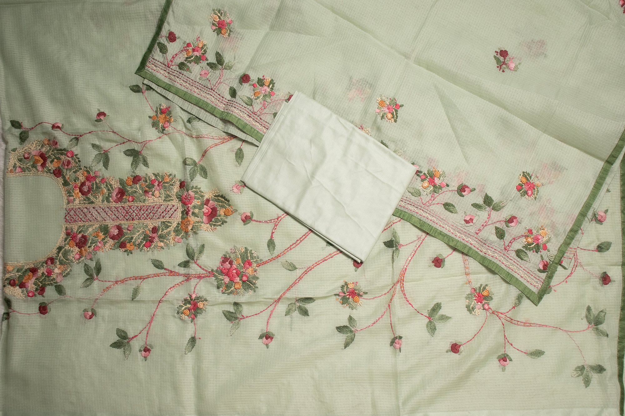 Pista Green Jaal Kurta Set