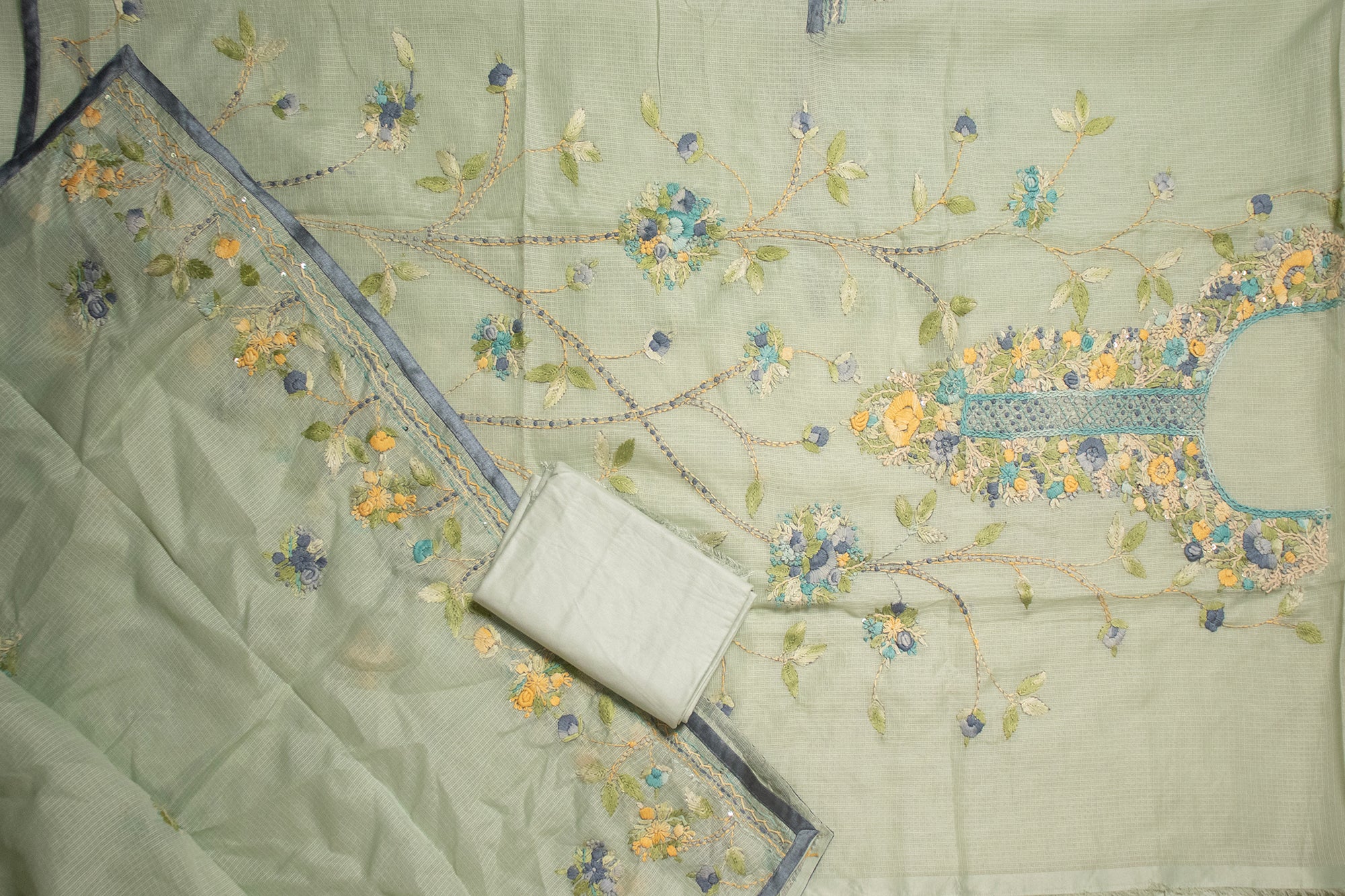 Pista Green Bloom Kurta Set