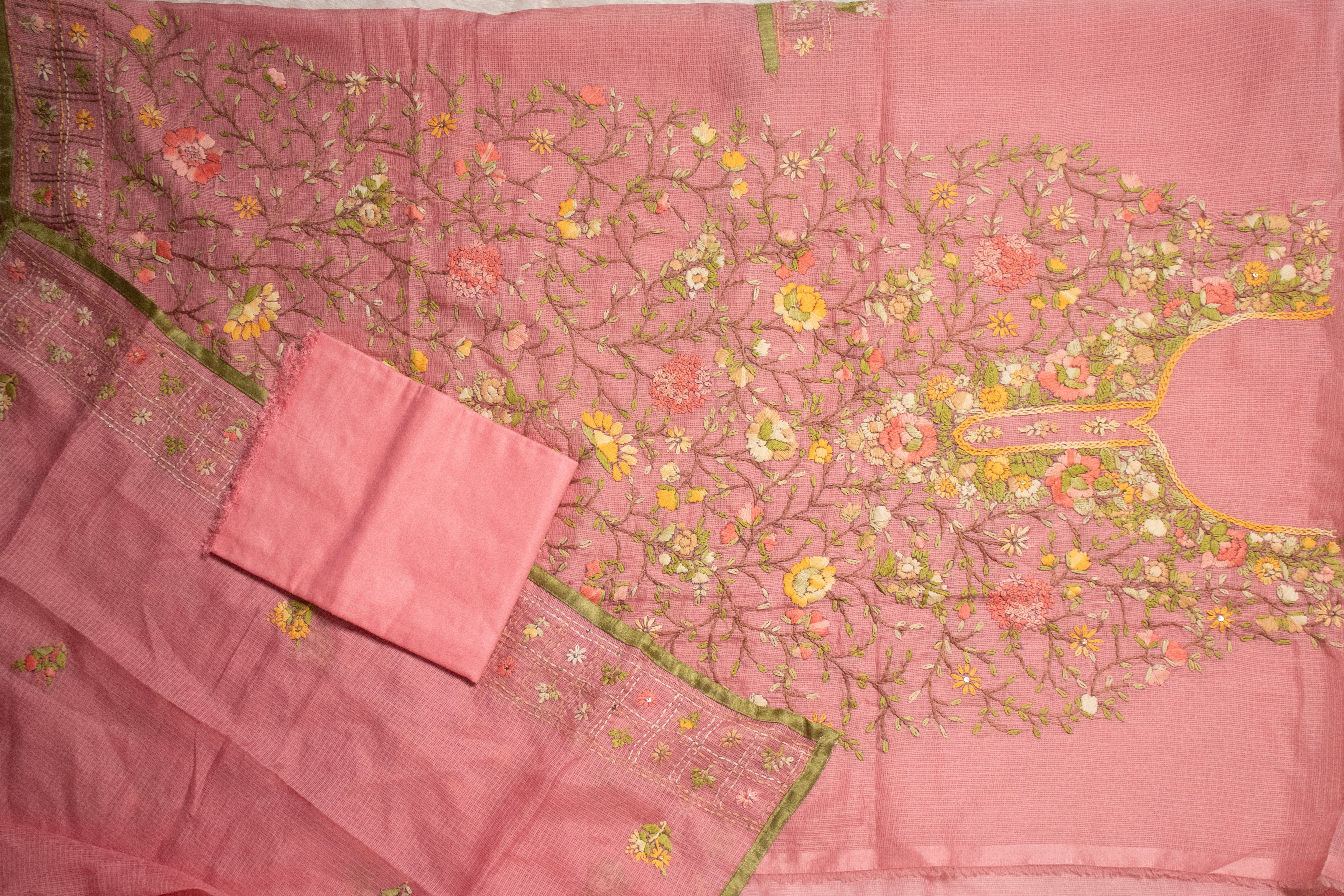 Blush Glade Aari Embroidered Suit