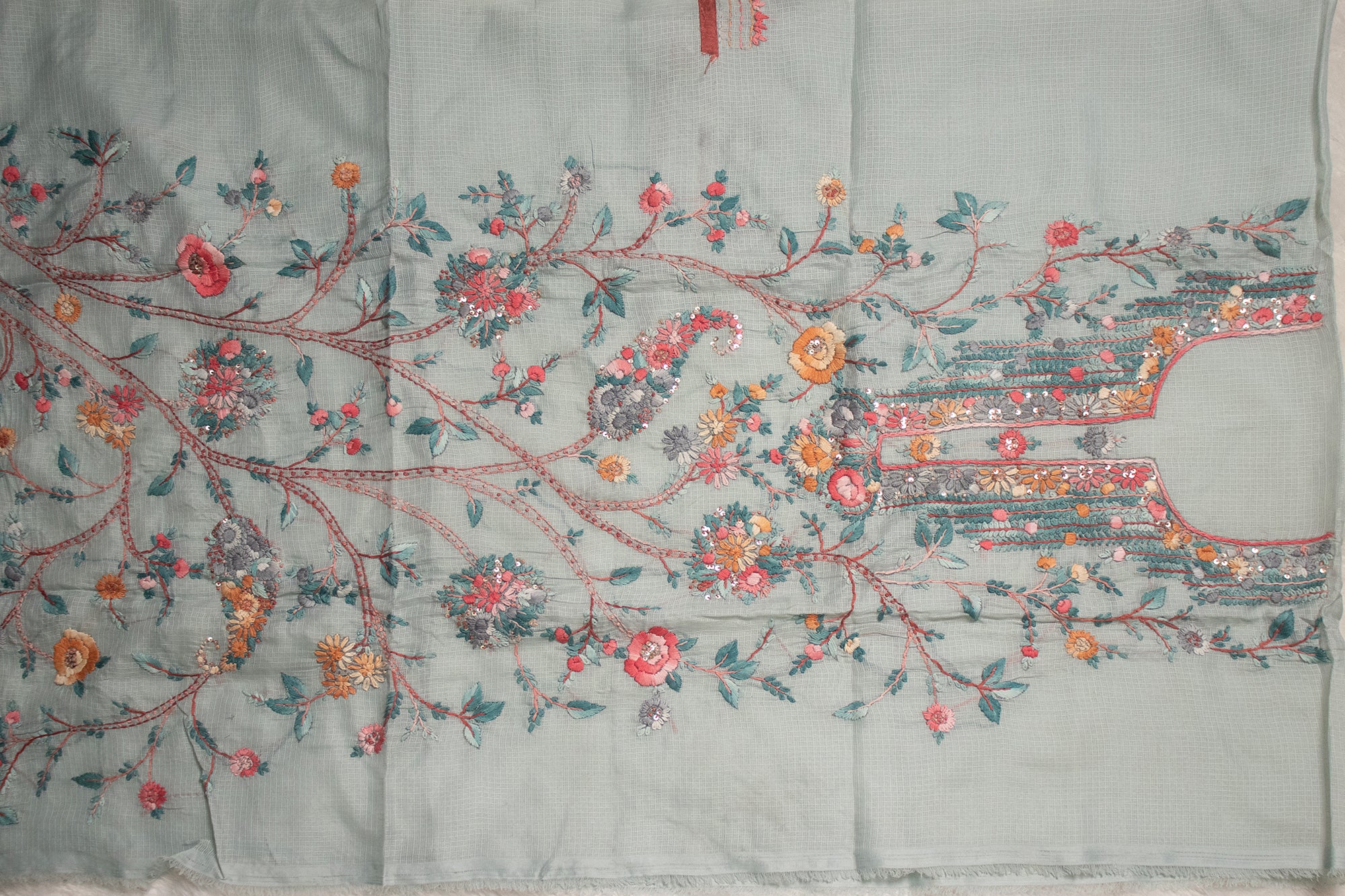 Aqua Blue Bloom Kurta Set