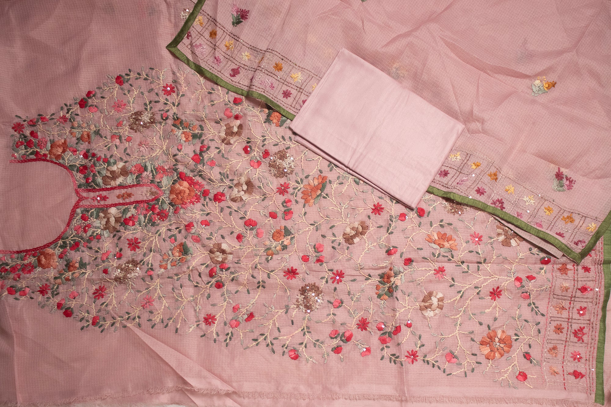 Rose Pink Regal Jaal Kurta Set