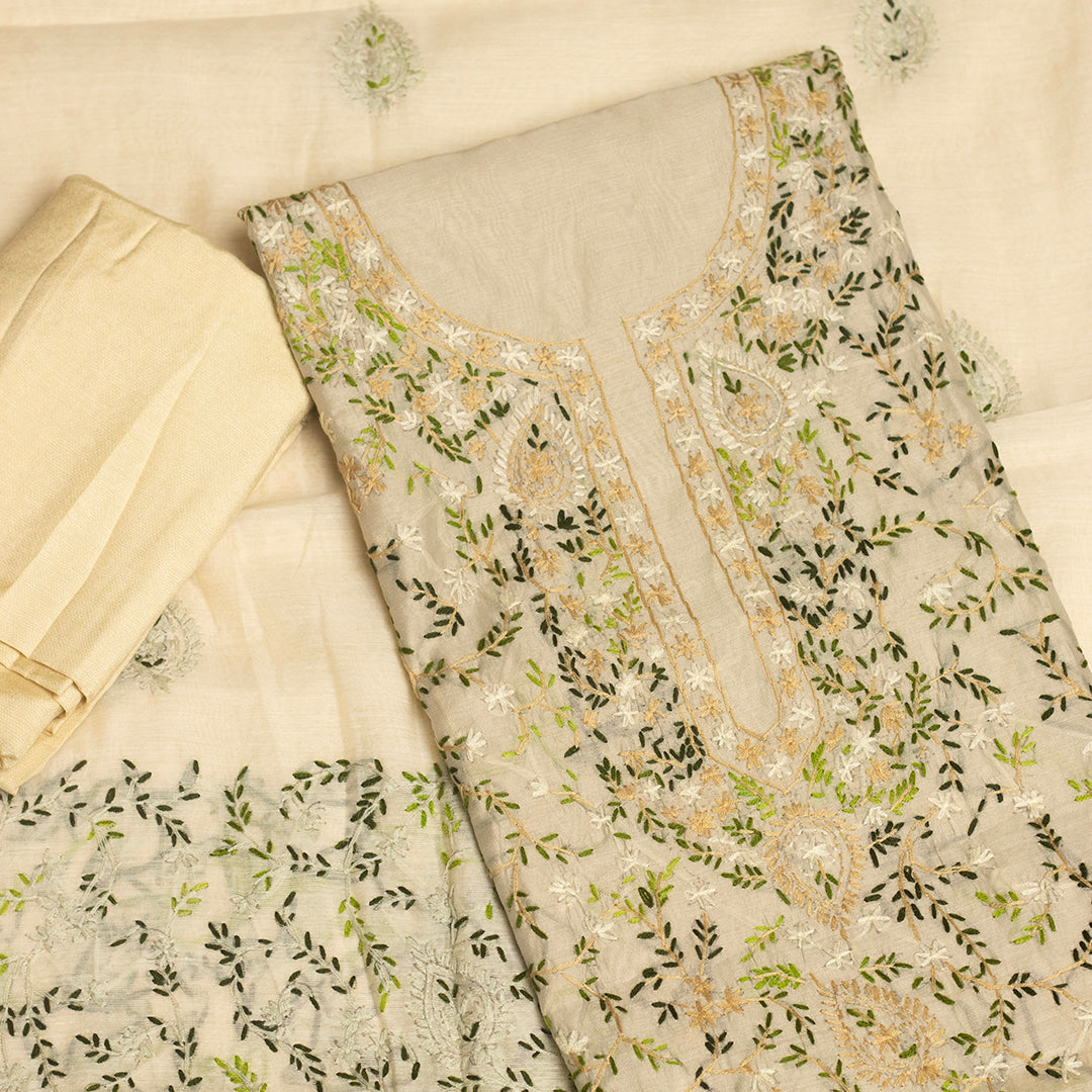 Uniques Okaish Jaal embroidered unstitched suit