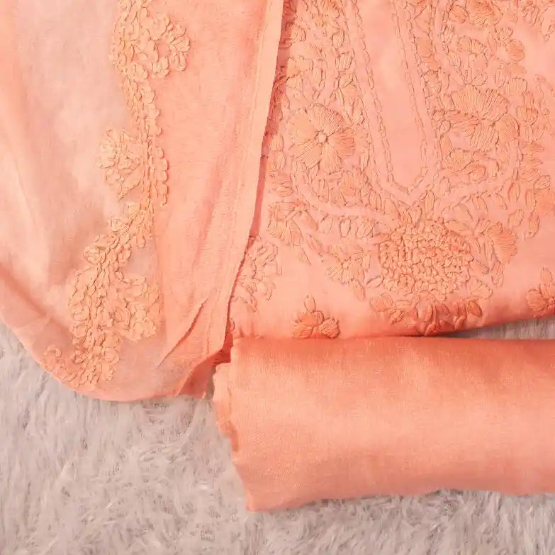 Peach unstitched suit material