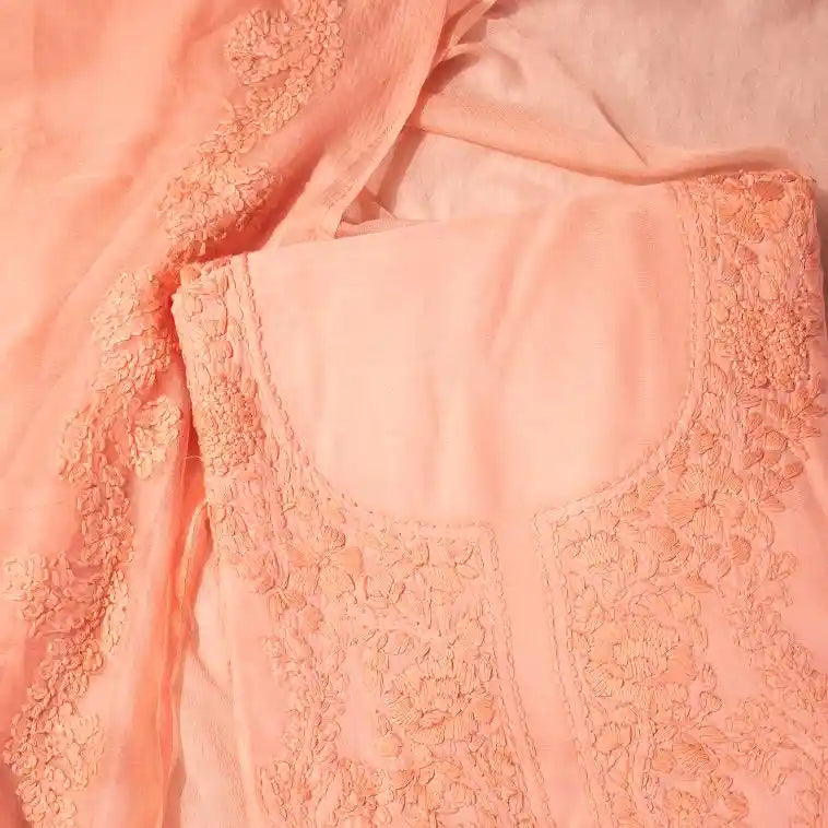 Peach unstitched suit material