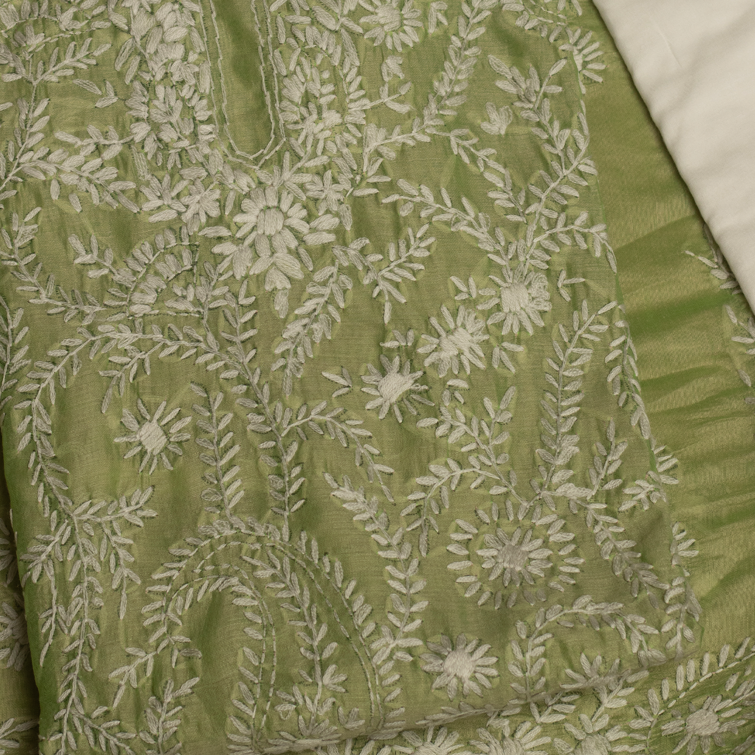 Subah mint green phool chikankari unstitched set