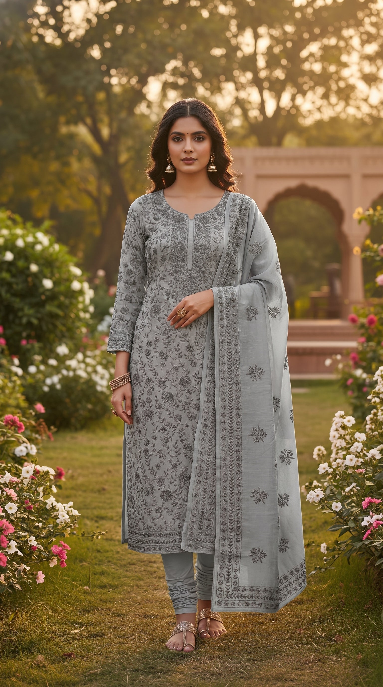 Majestic Aari Embroidered Suit (Unstitched)