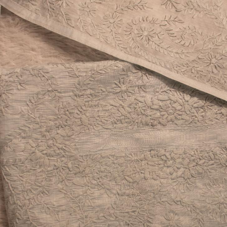 Thread Tales Rangrez White Chikankari Bloom unstitched suit