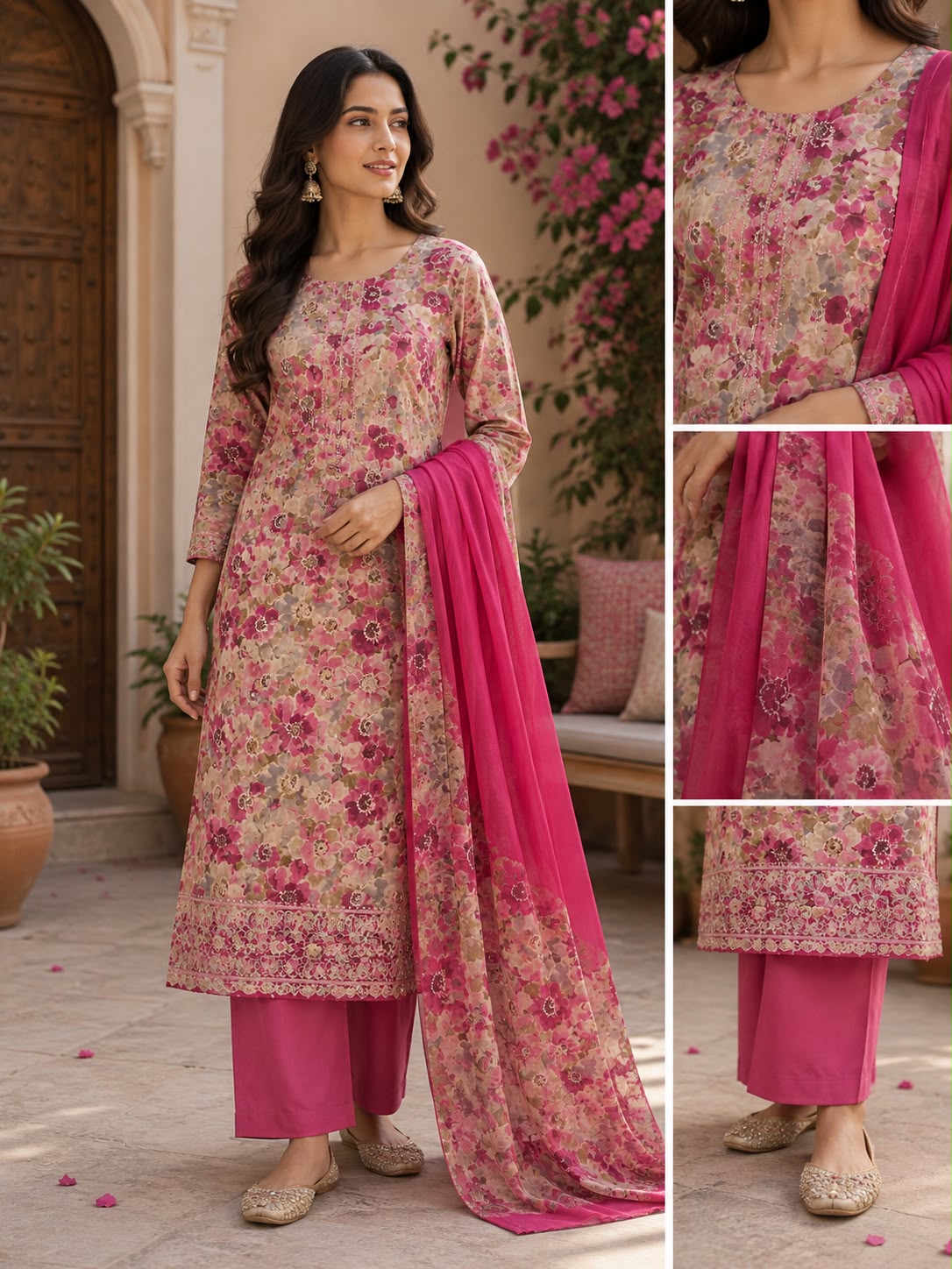Gulab Bagh Floral Unstitched Suit