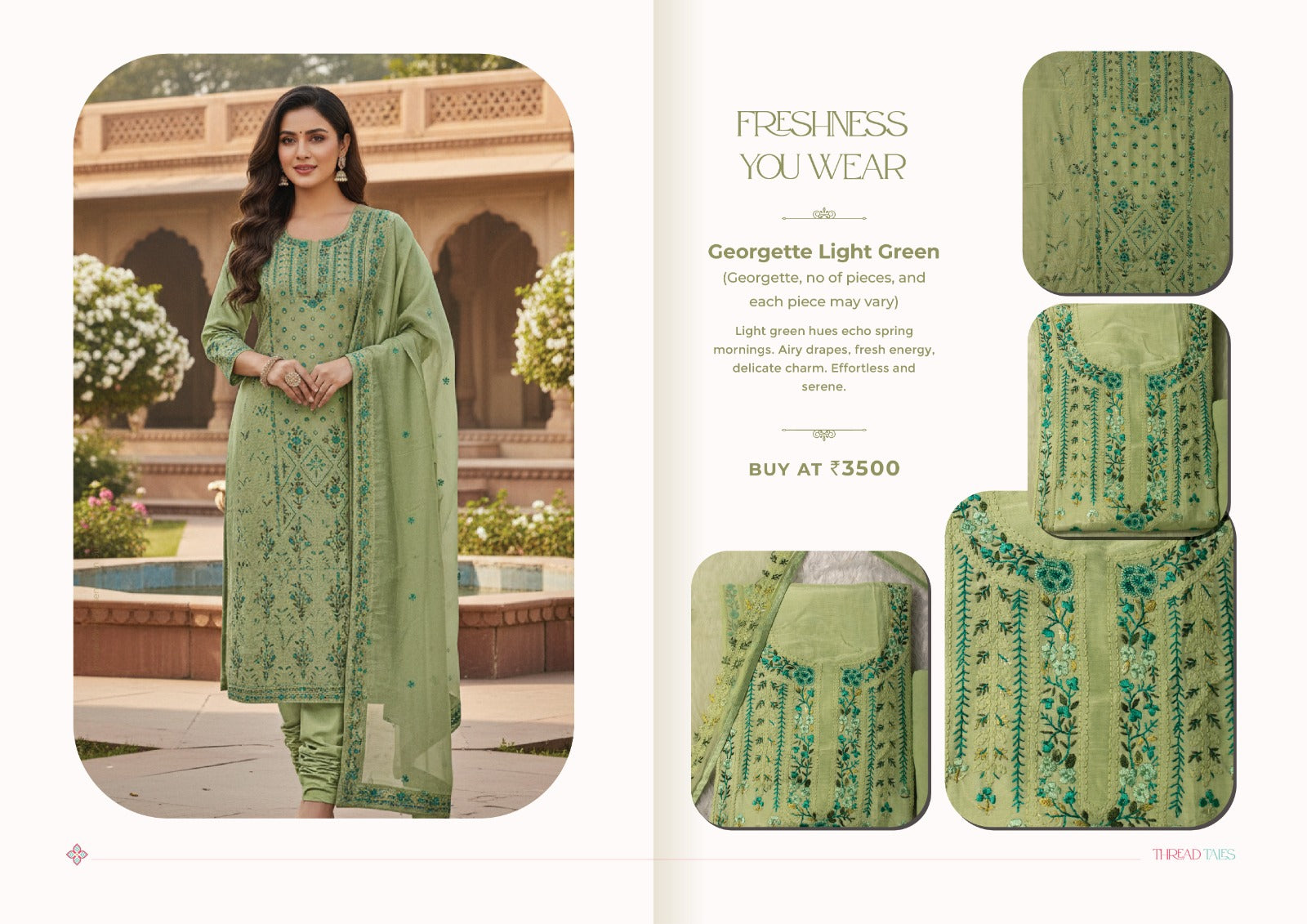 Georgette Gulzar light green unstitched suit