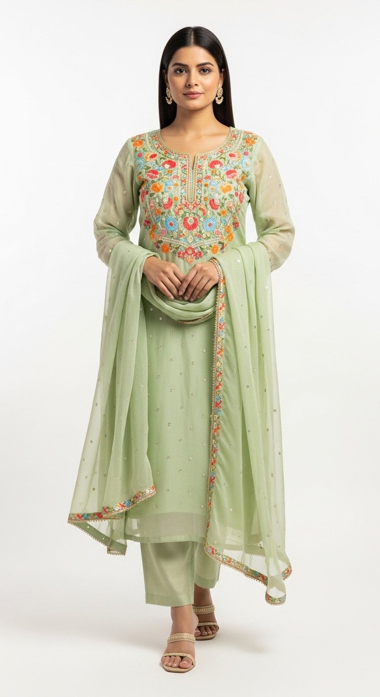 Sunset Bloom Chandari set
