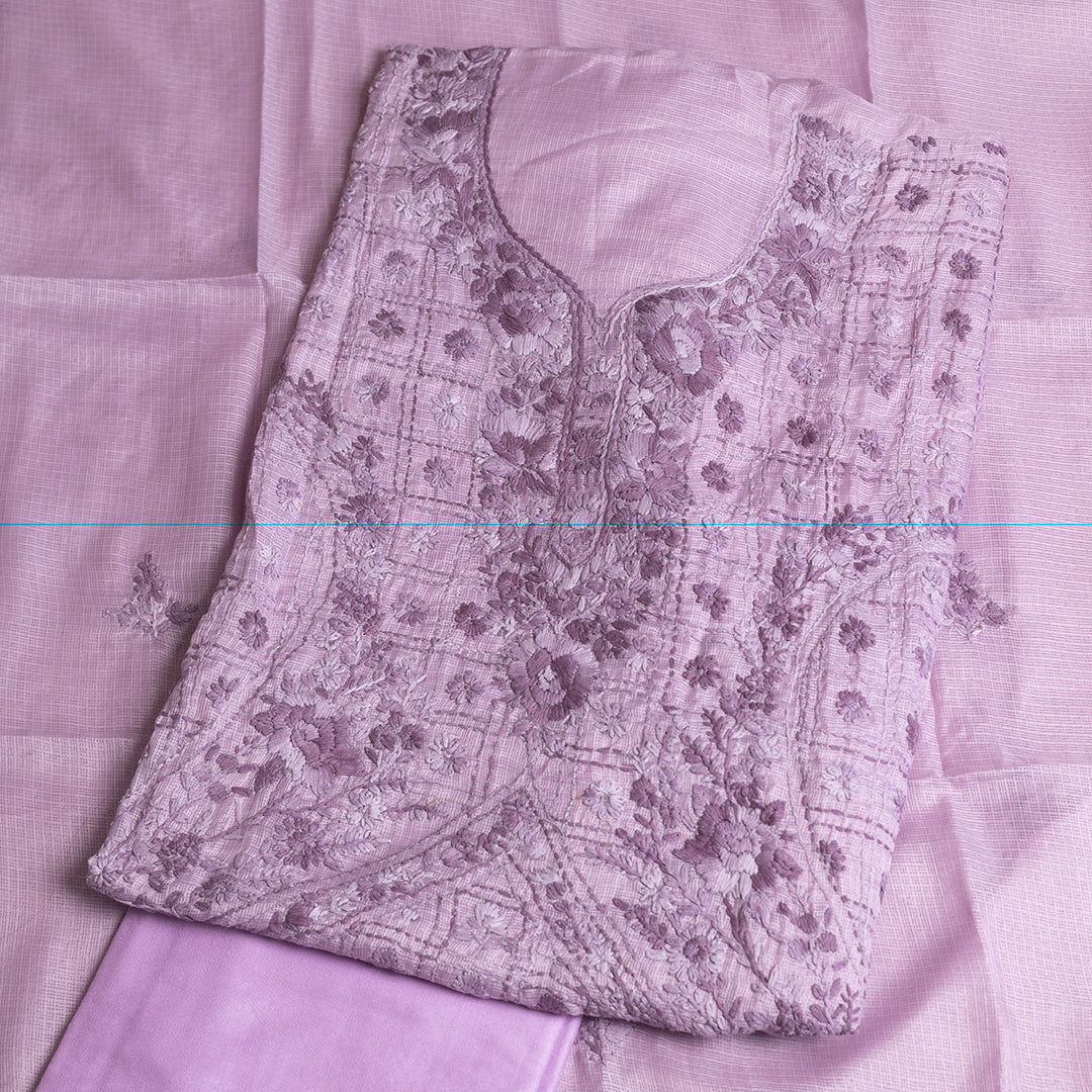 Lavender Mist Hand-Embroidered Suit Set