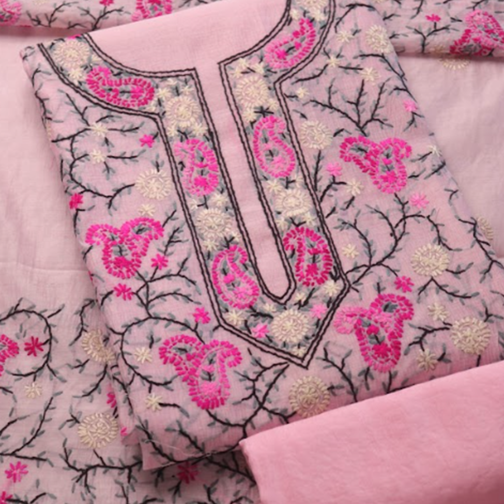 Pink Chikankari Paisley