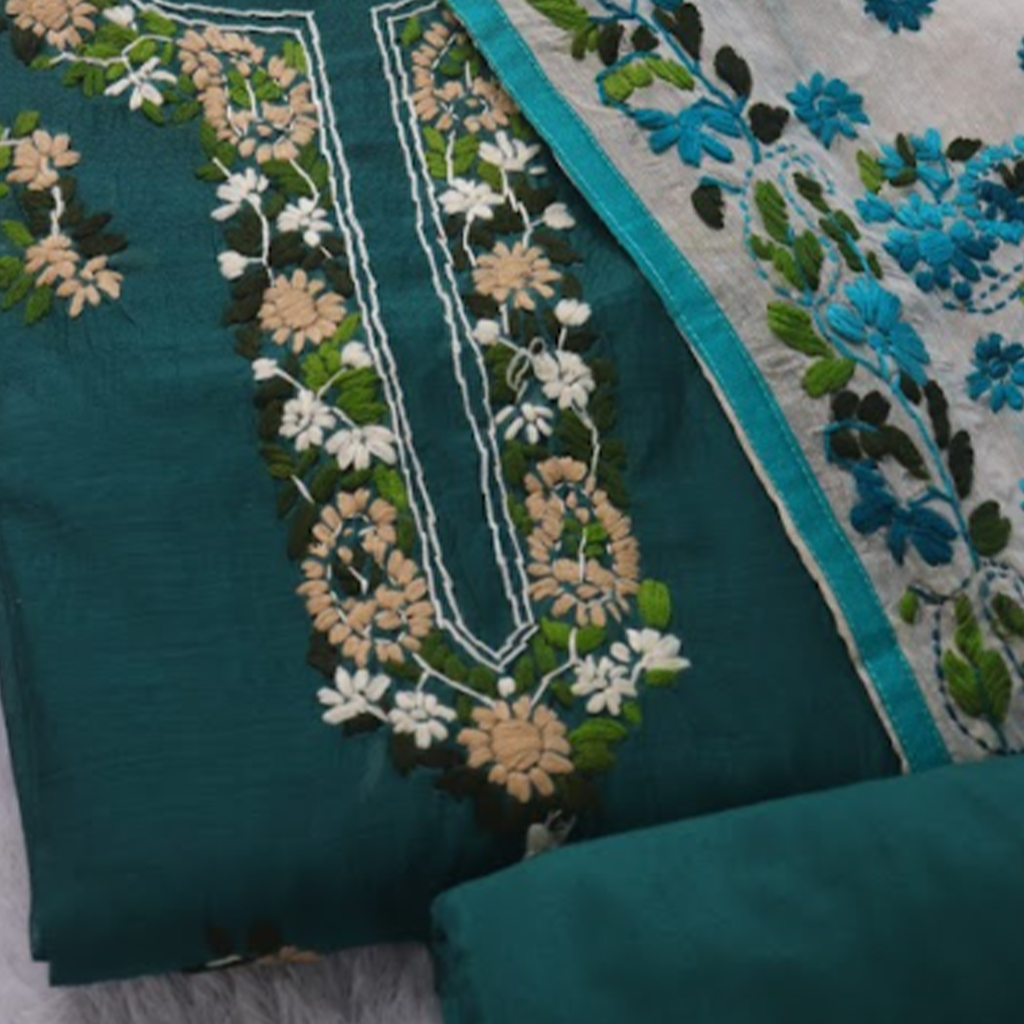 Emerald Floral Phulkari Set