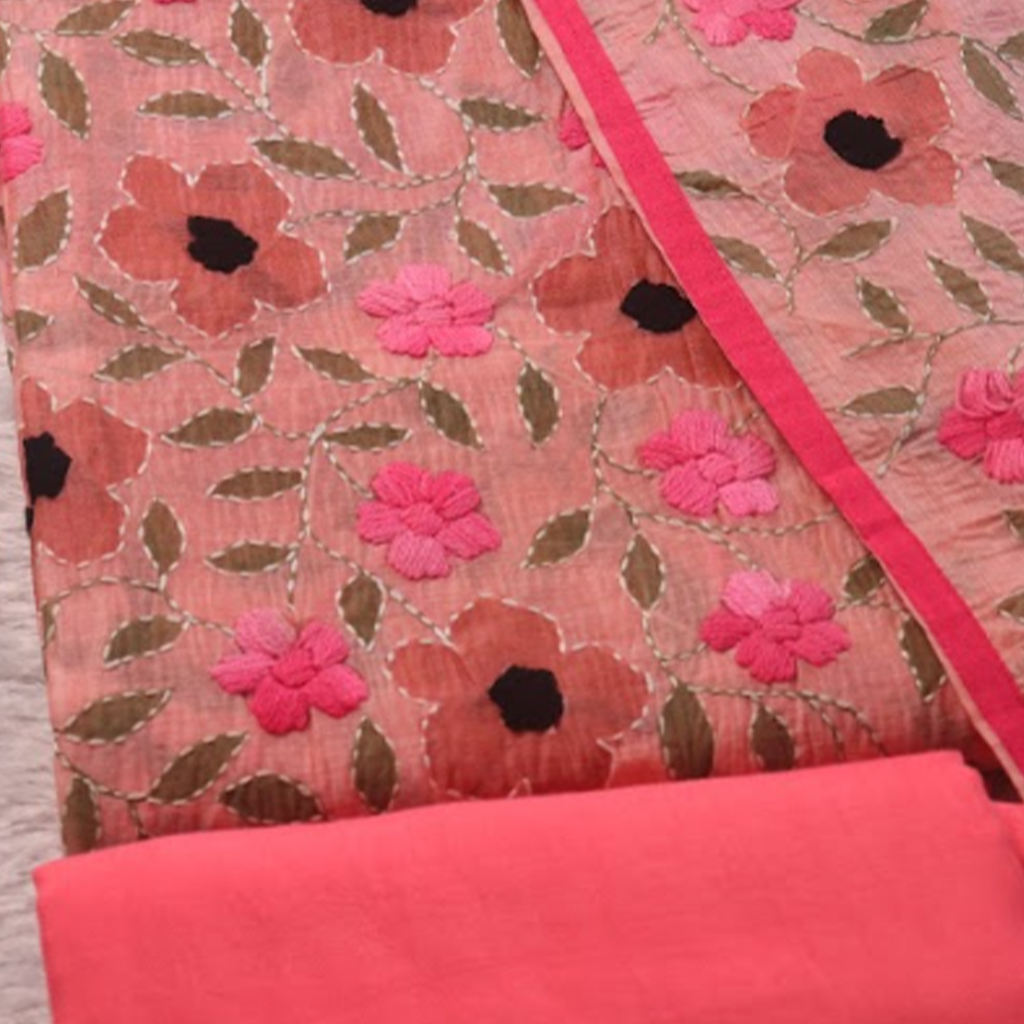 Sunset Peach Floral Jaal