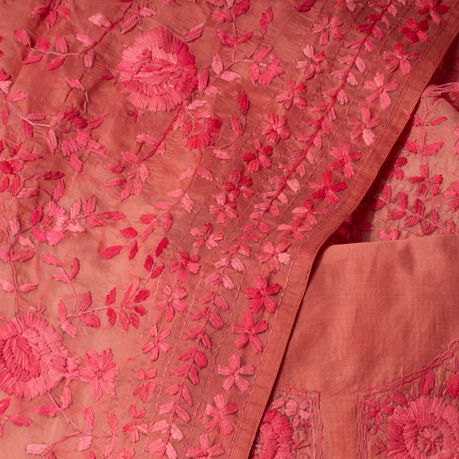 Gulnaar rang tick magenta unstitched suit
