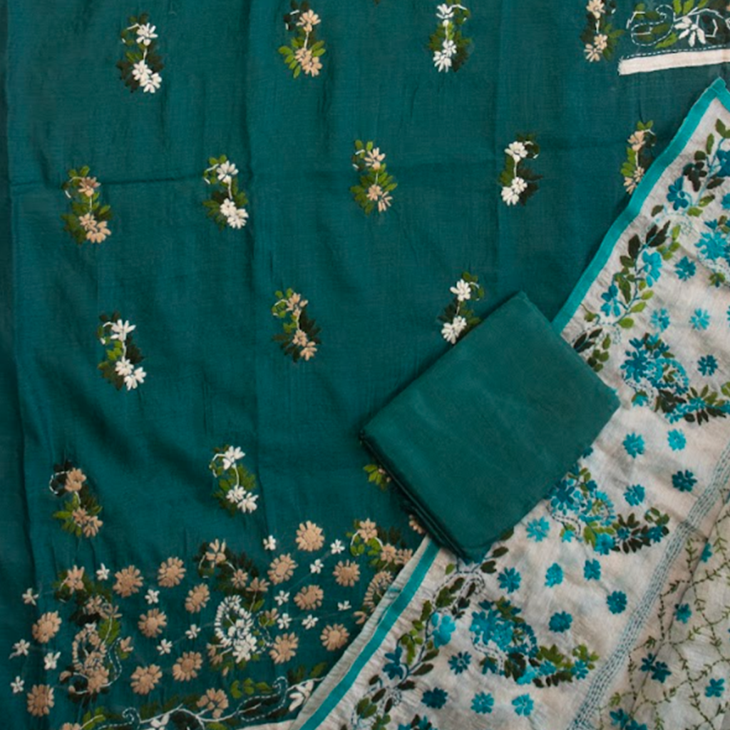 Emerald Floral Phulkari Set