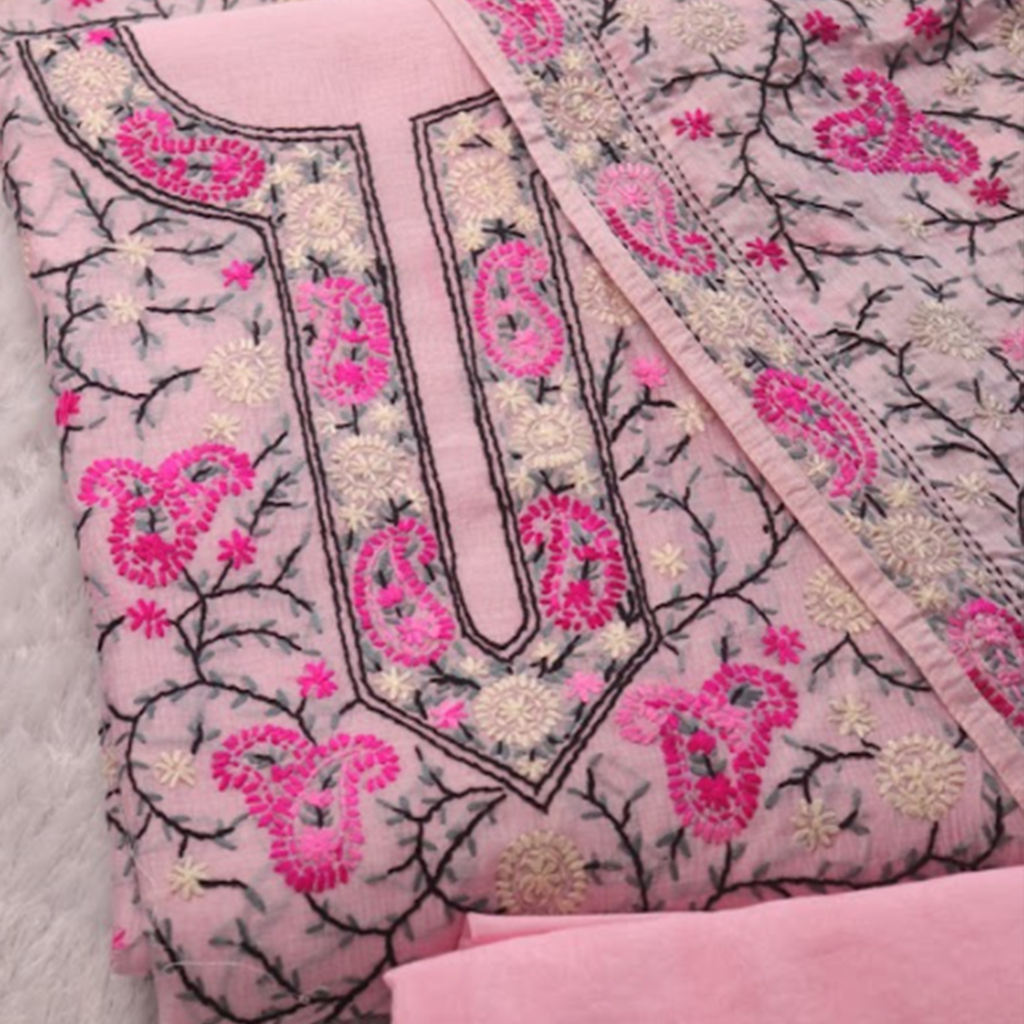 Pink Chikankari Paisley