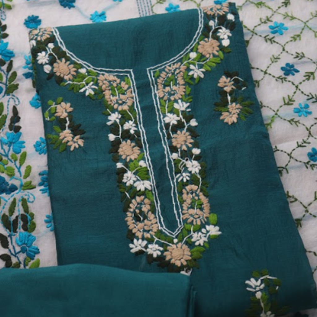 Emerald Floral Phulkari Set