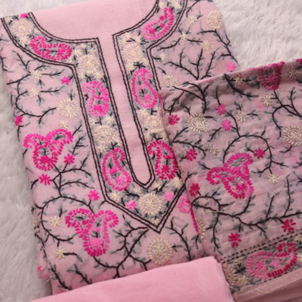 Pink Chikankari Paisley
