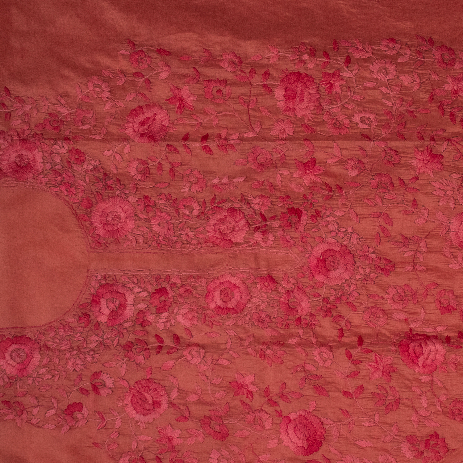 Gulnaar rang tick magenta unstitched suit