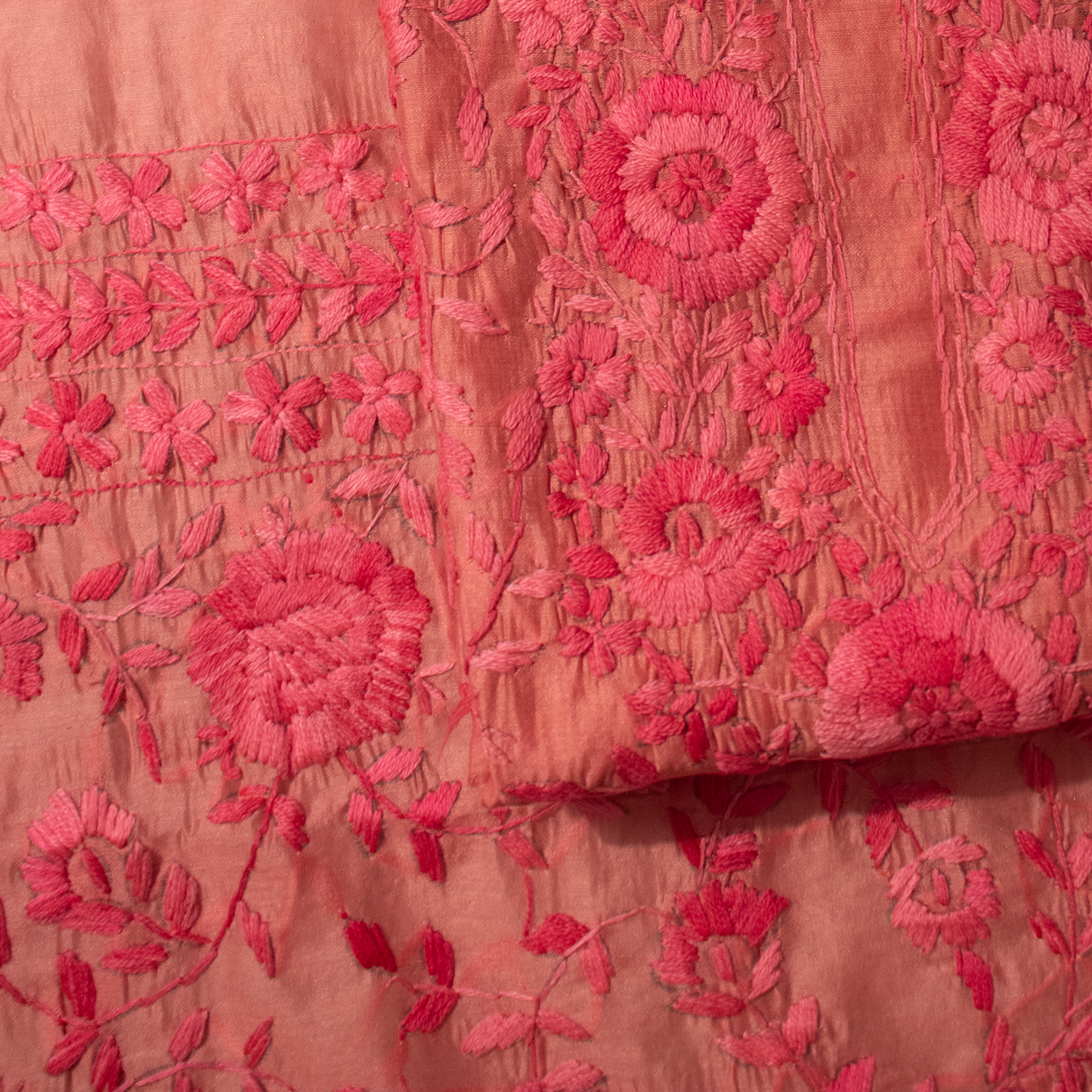 Gulnaar rang tick magenta unstitched suit