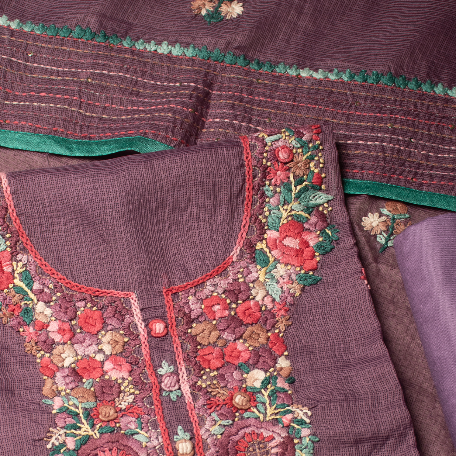 Maroon & Plum unstitched suit