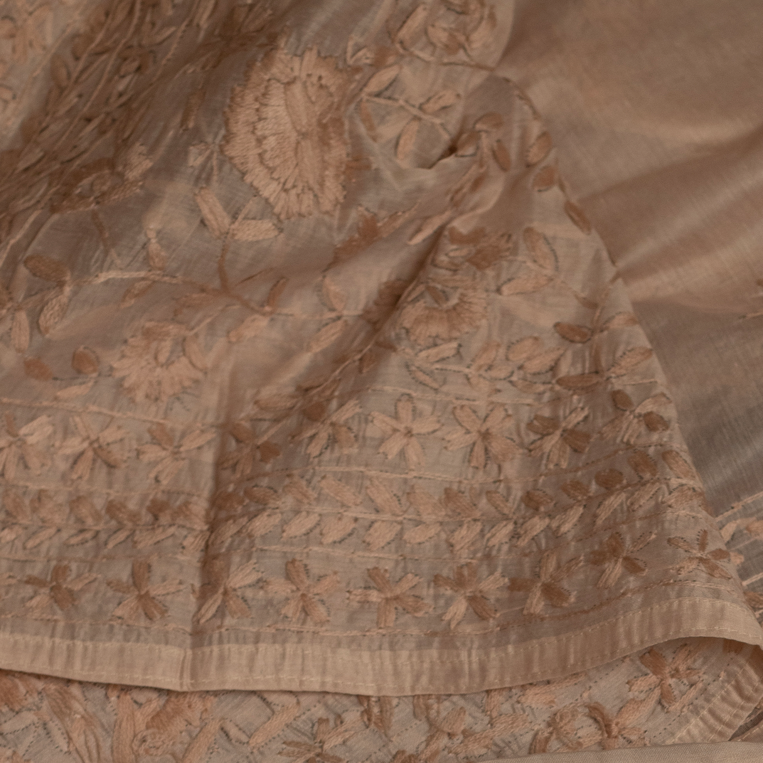 'Badami' Tone-on-Tone Embroidered unstitched Suit