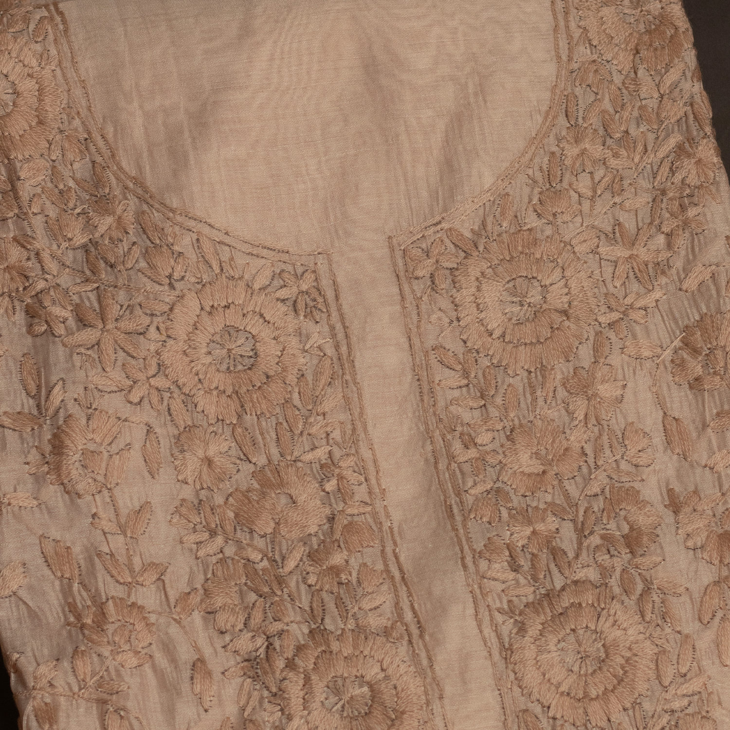 'Badami' Tone-on-Tone Embroidered unstitched Suit