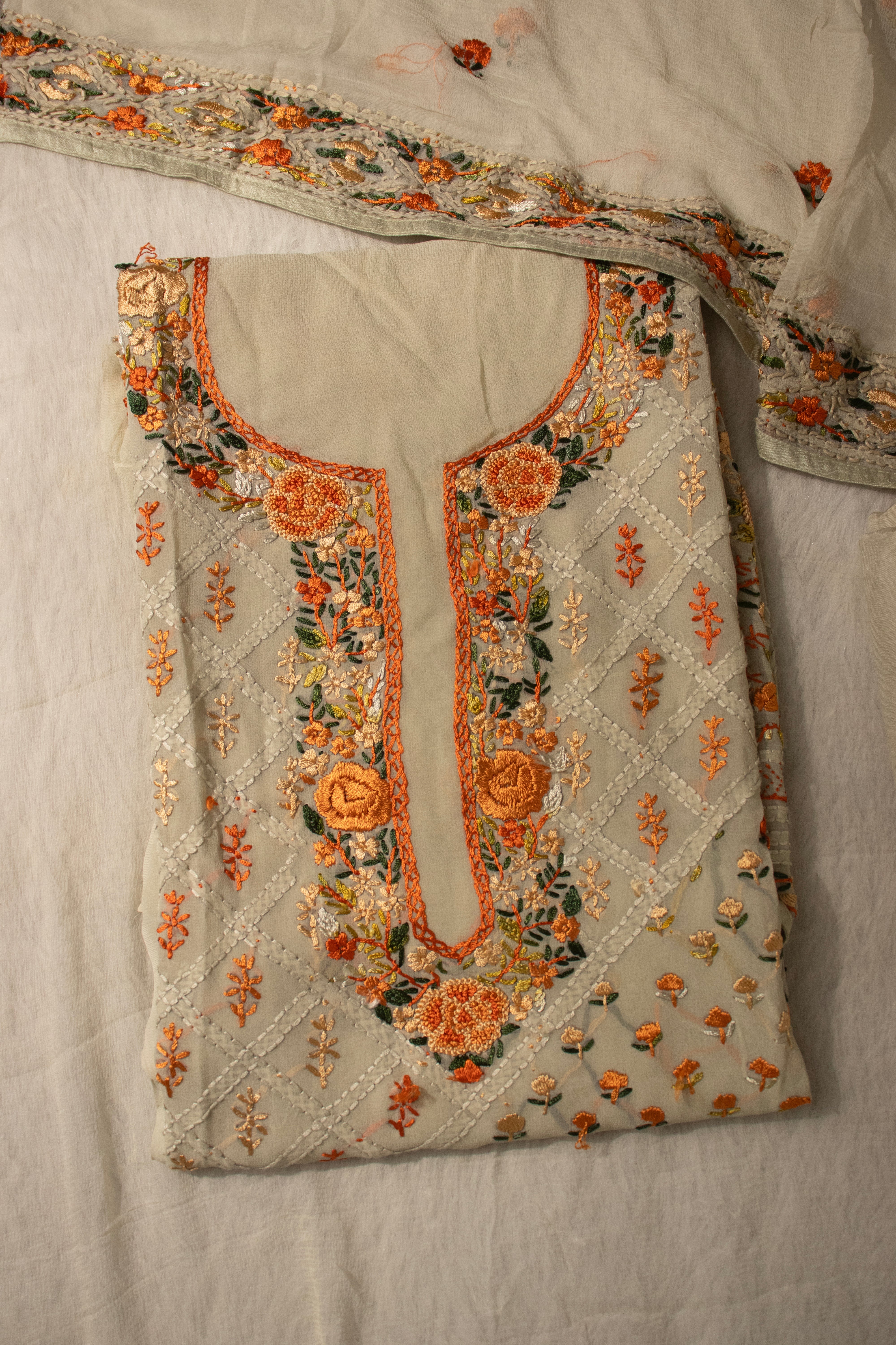 Georgette Gulzar peach unstitched suit
