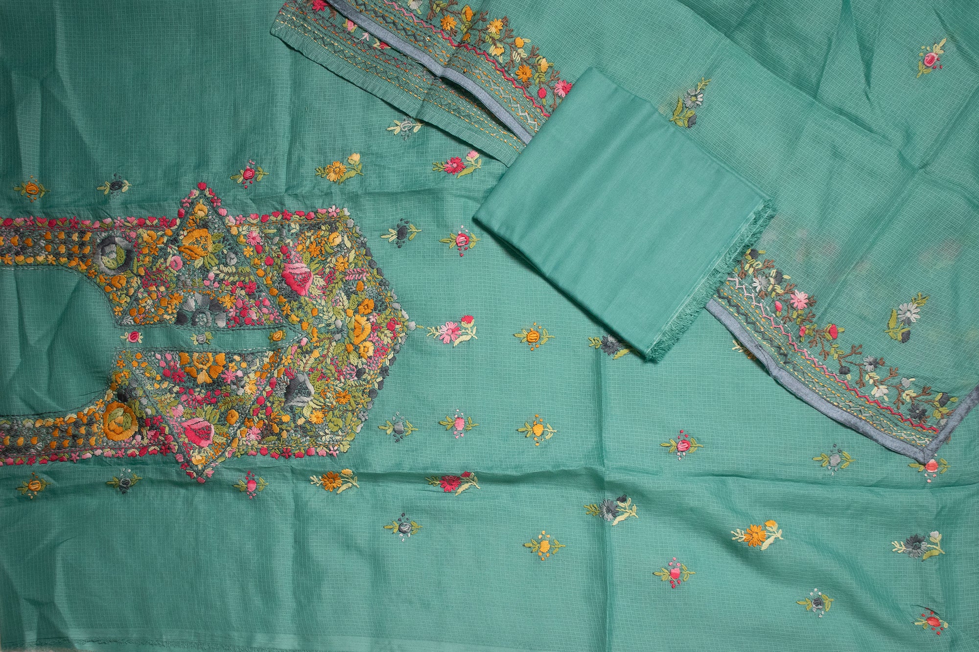 Aqua Blue Bloom Kurta Set