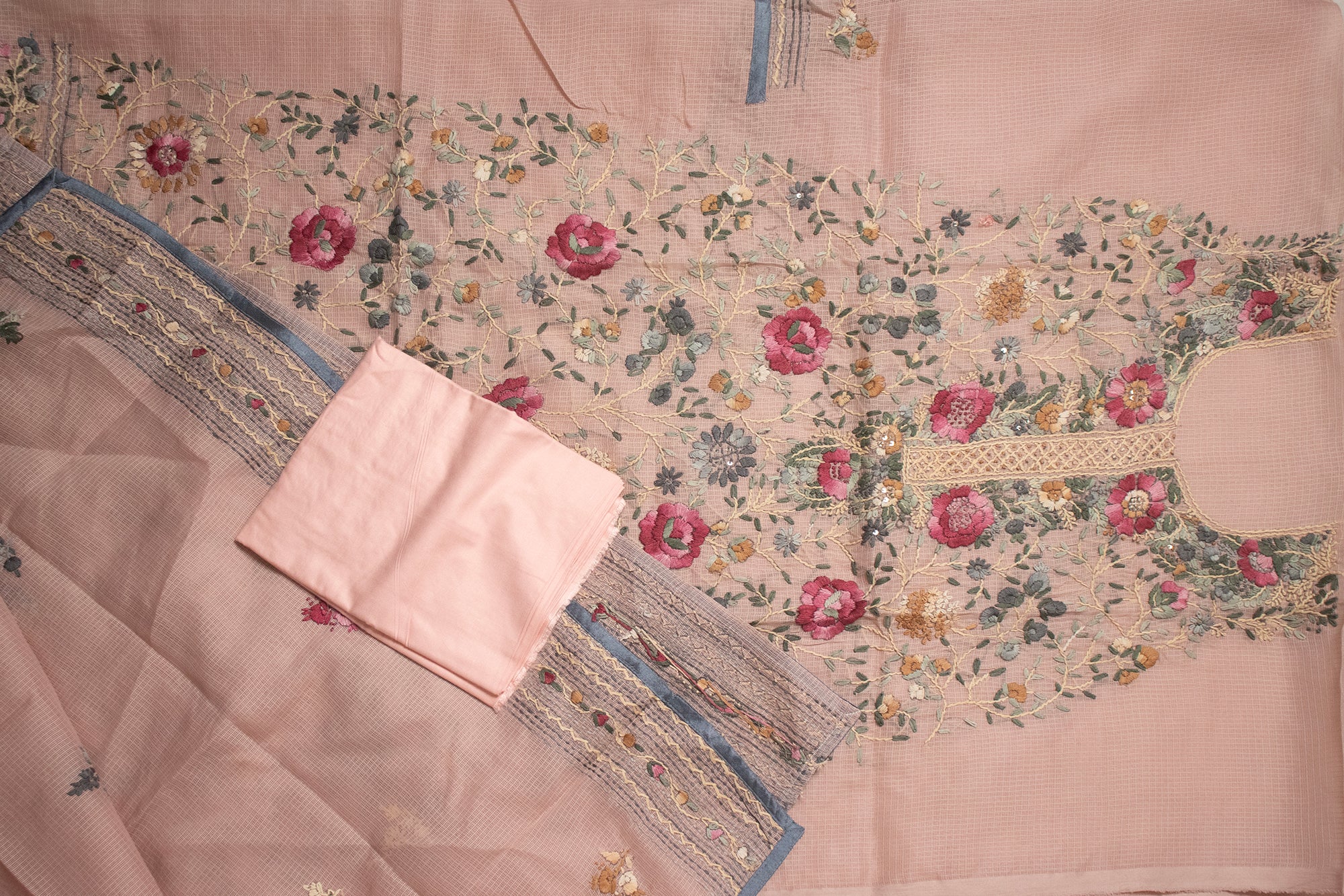 light Beige Bloom Kurta Set