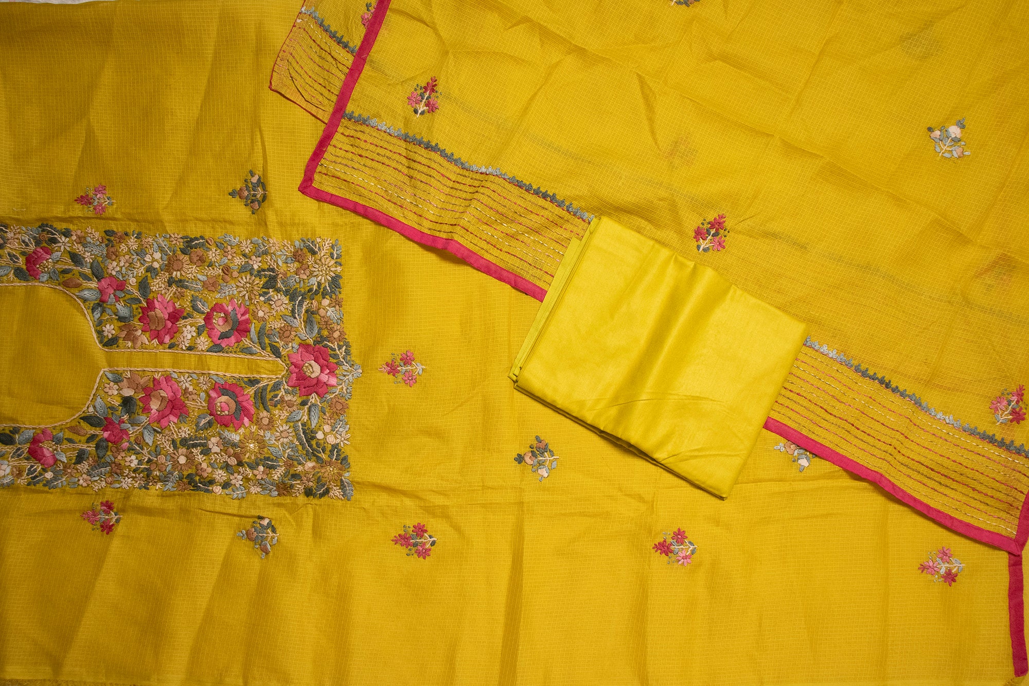 Sunshine Yellow Neck Highlight Kurta Set