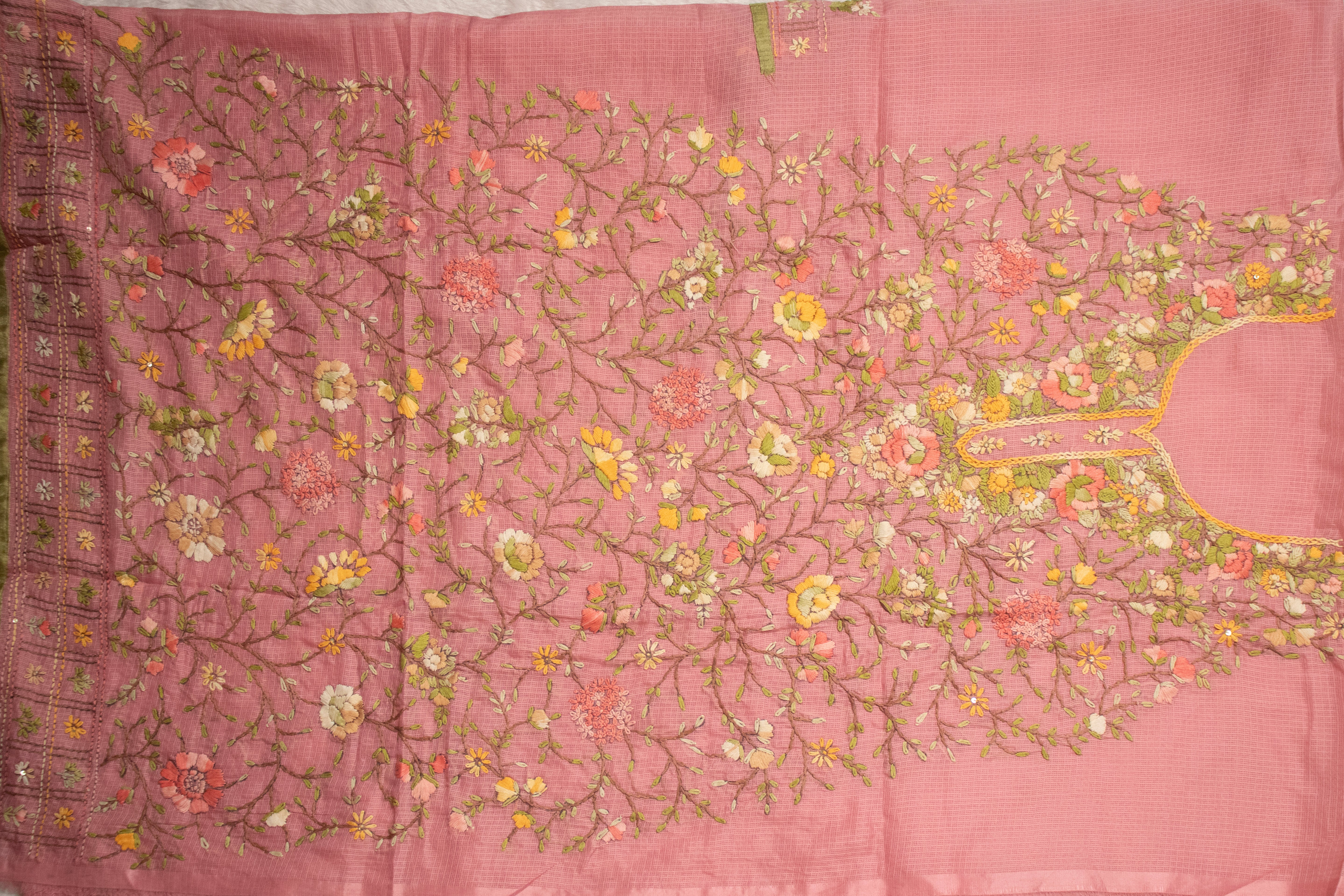 Blush Glade Aari Embroidered Suit