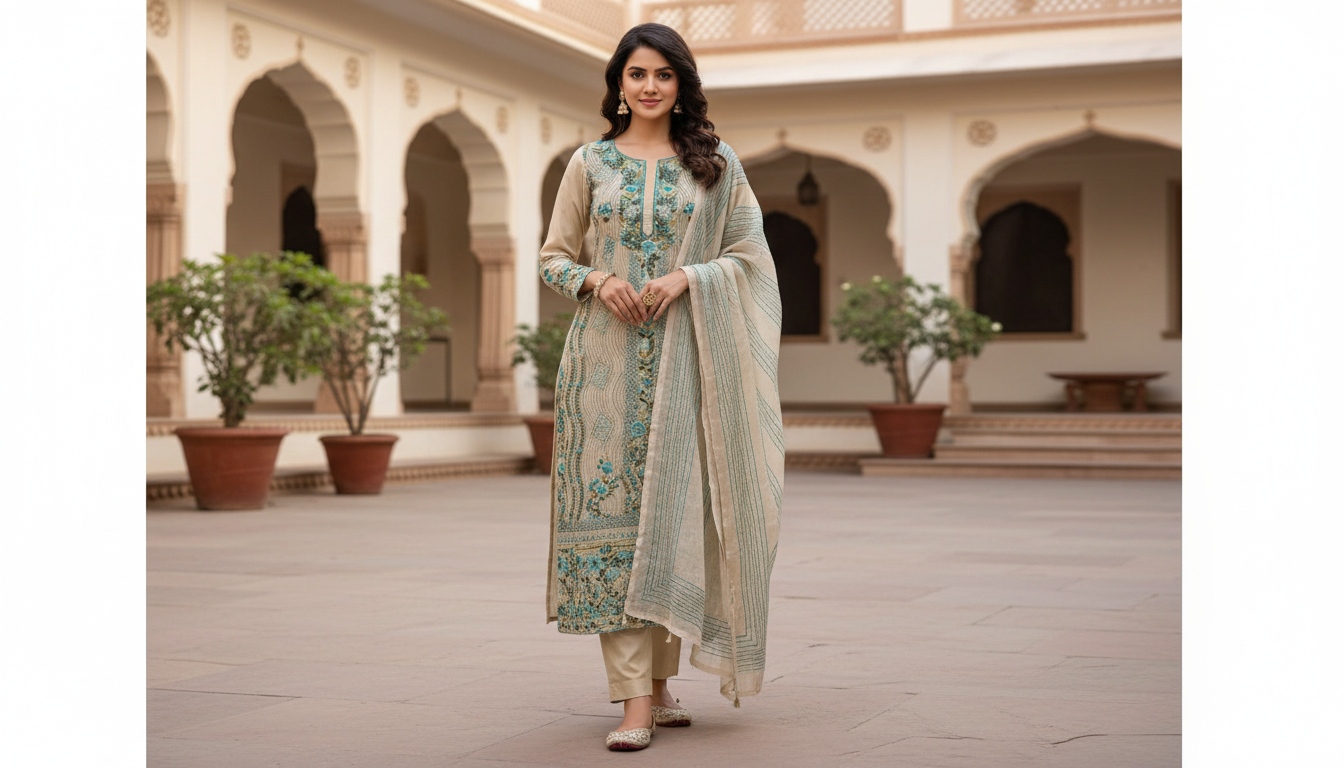 Beige Multi-Hued Aari Delight