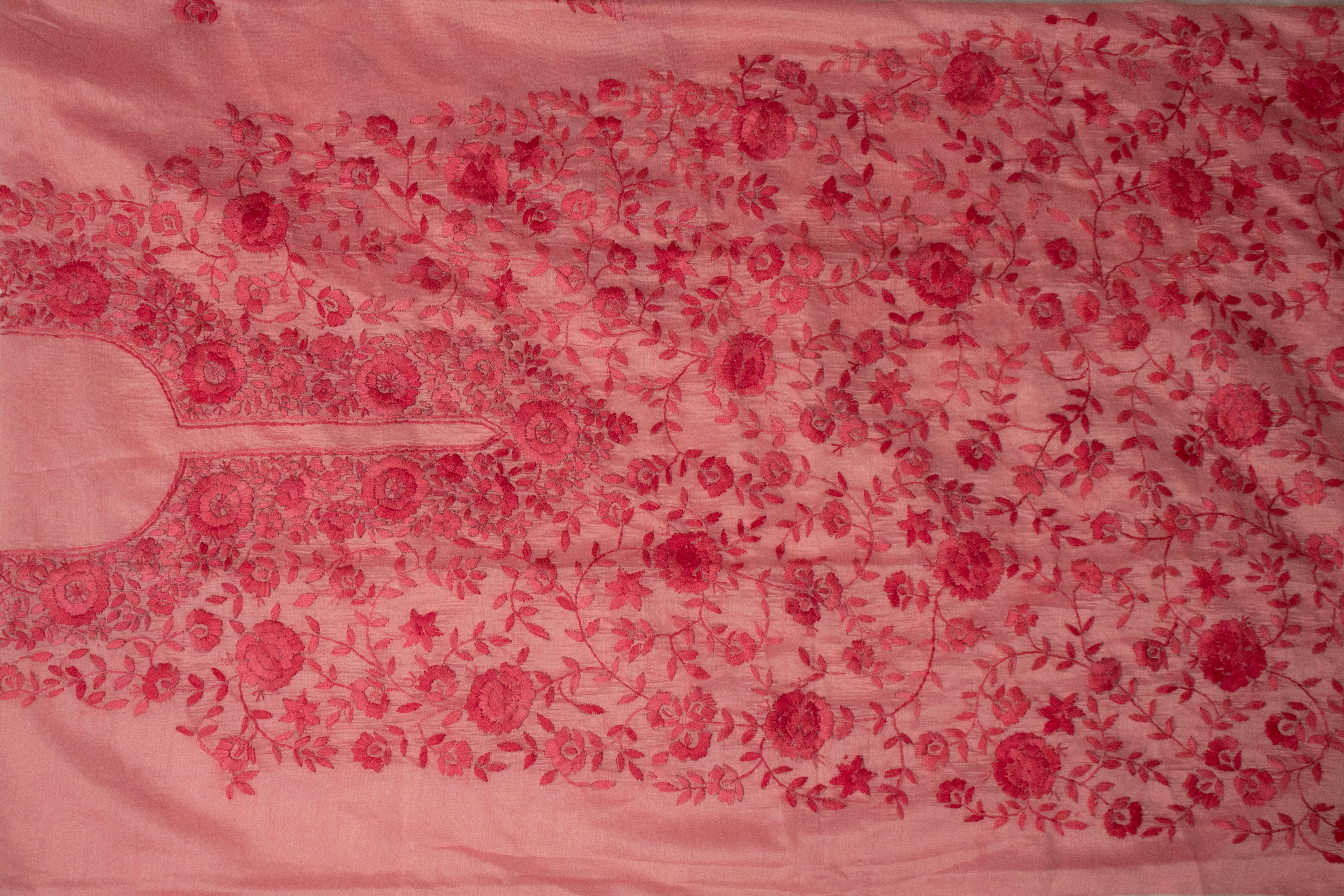 Do rang tashreeh Pink dual tone unstitched suit set